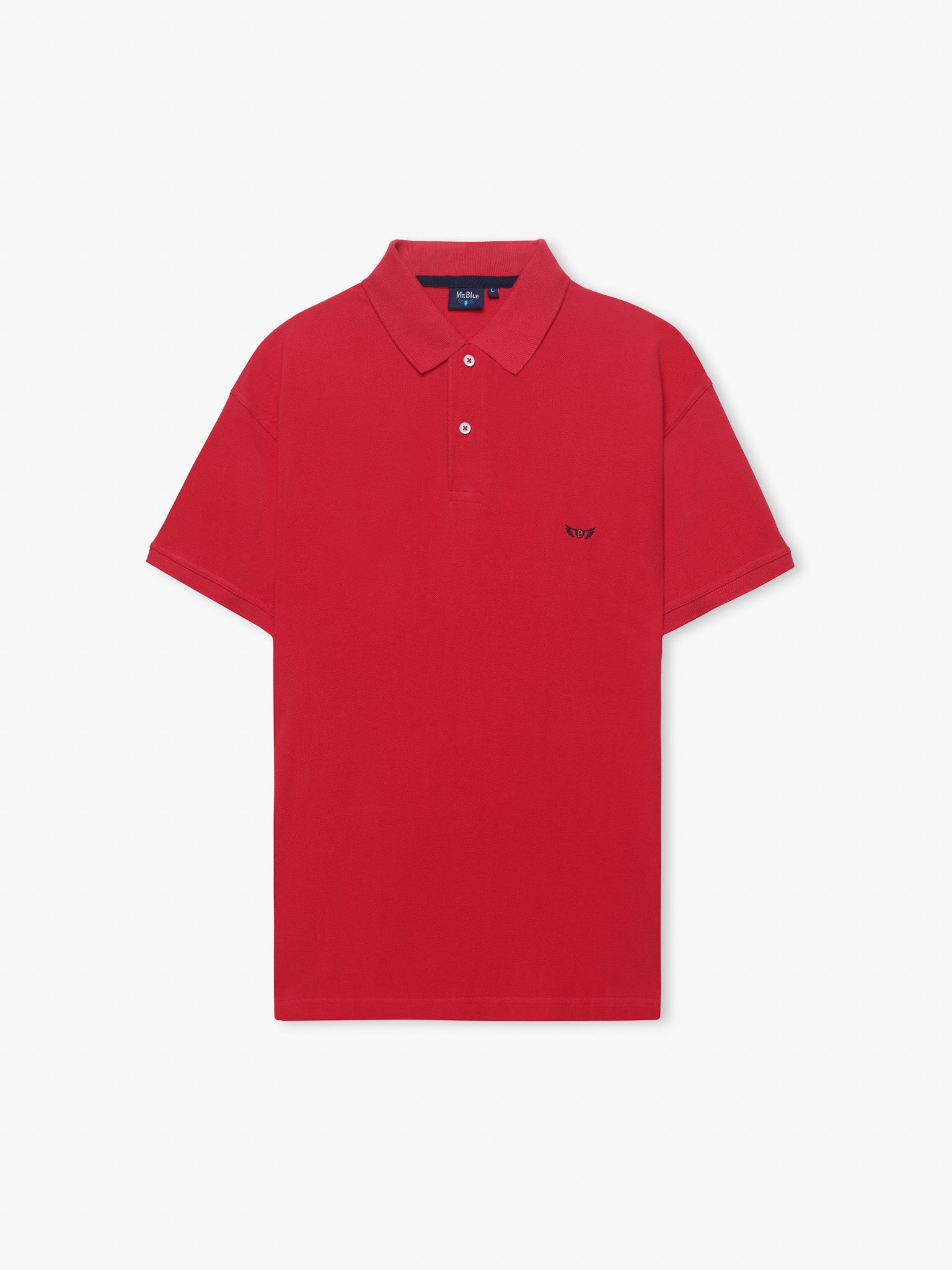 RED PIQUET POLO SHORT SLEEVE REGULAR FIT MR. BLUE