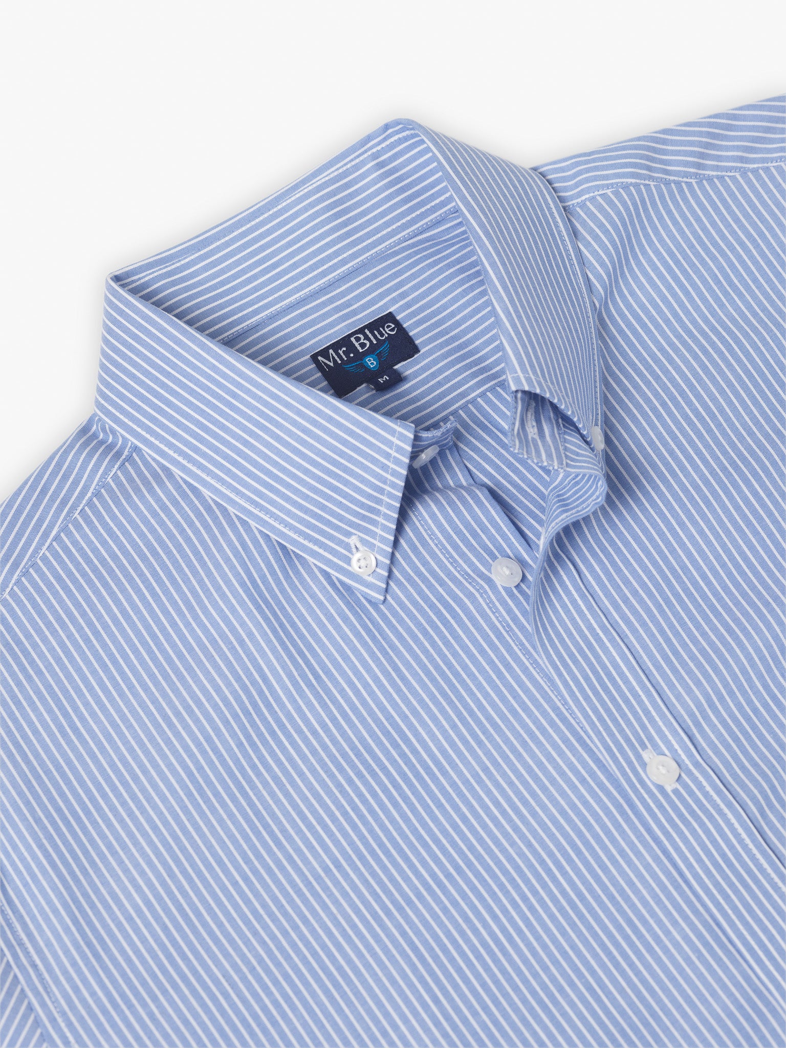 BLUE POPPLINE SHIRT SHORT SLEEVE REGULAR FIT MR. BLUE