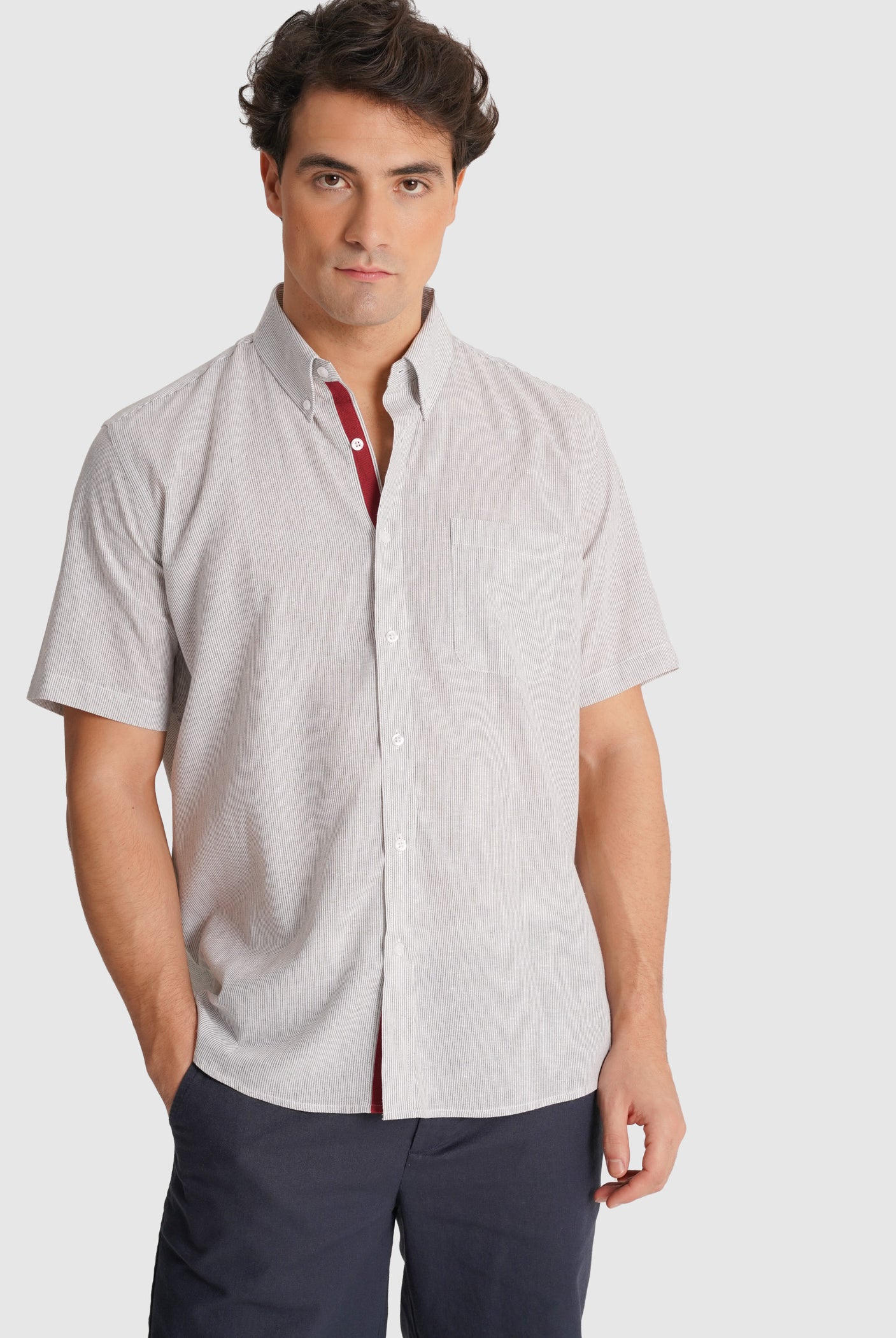 GRAY SHORT SLEEVE REGULAR FIT MR. BLUE