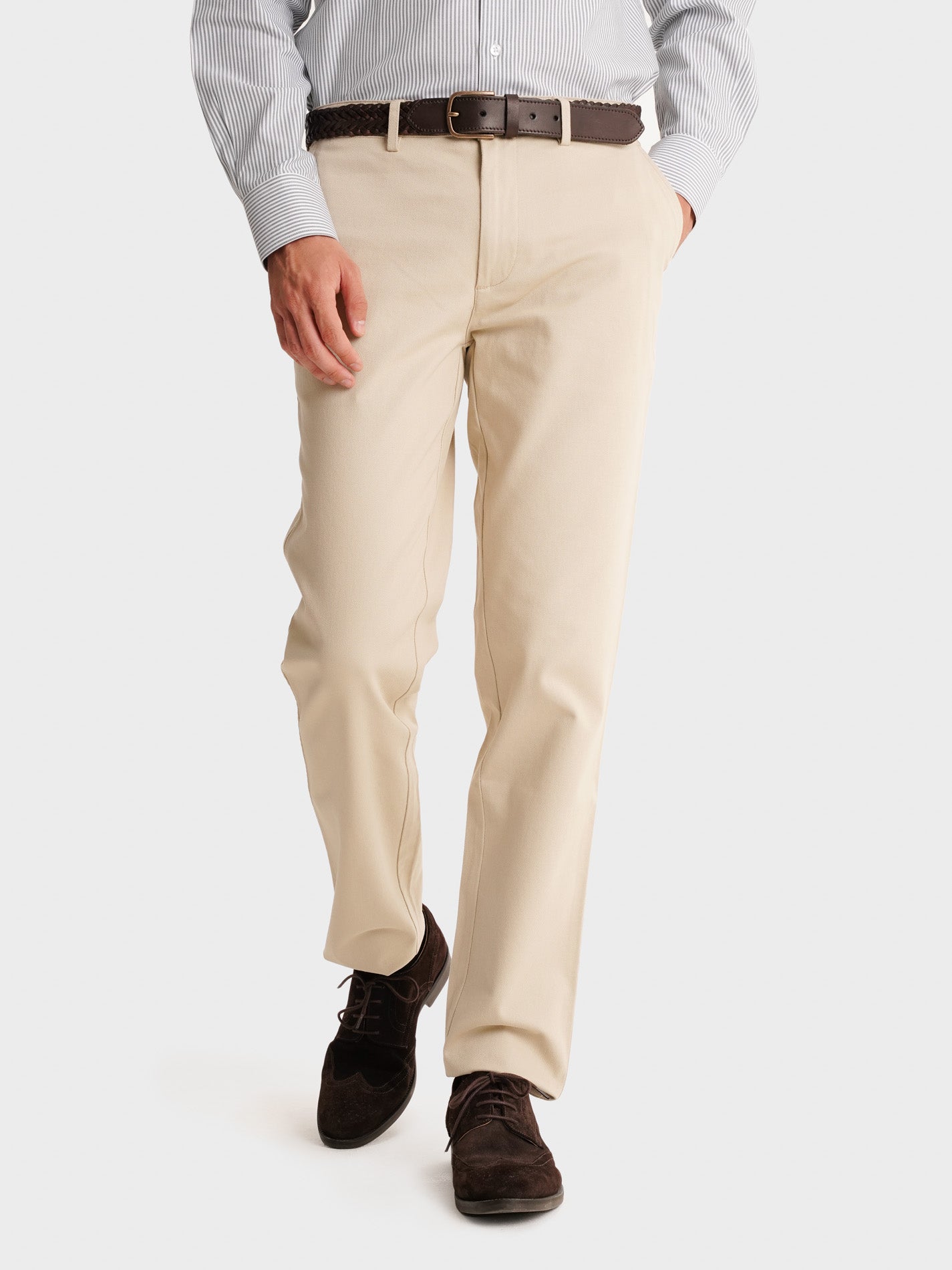 CALÇAS ESTRUTURADA BEGES REGULAR FIT MR. BLUE