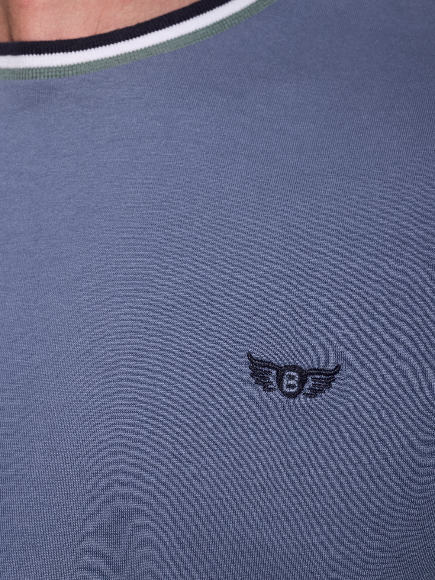 T-SHIRT ALGODÃO AZUL MANGA CURTA REGULAR FIT MR. BLUE