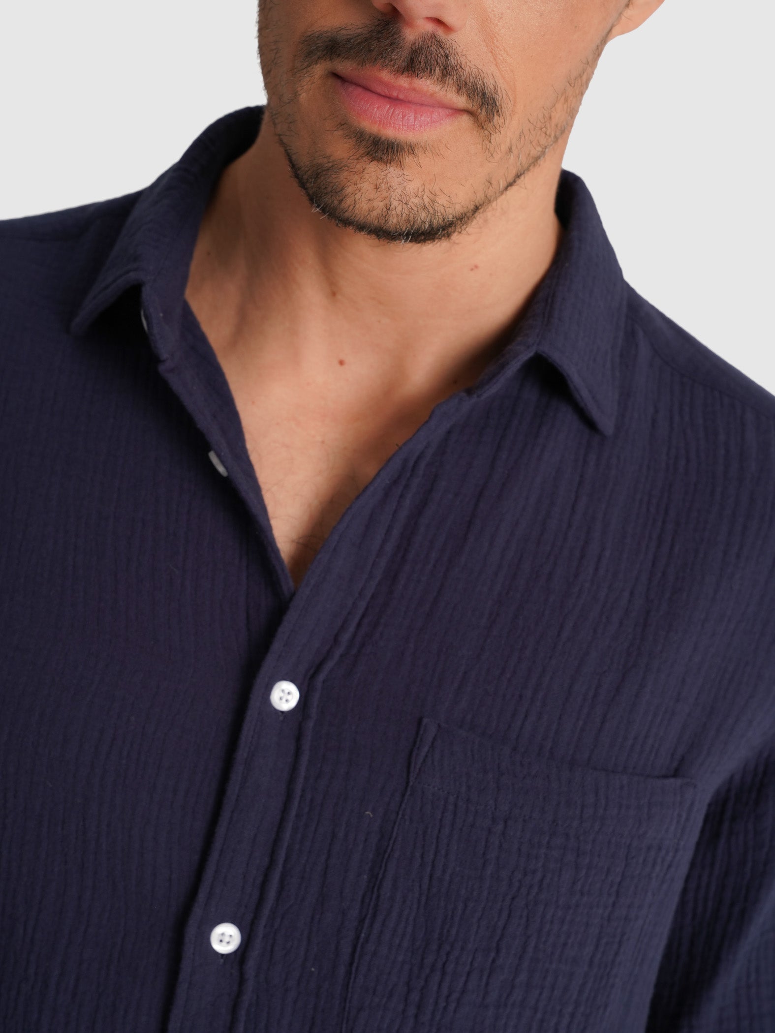 CAMISA AZUL MANGA CURTA REGULAR FIT MR. BLUE