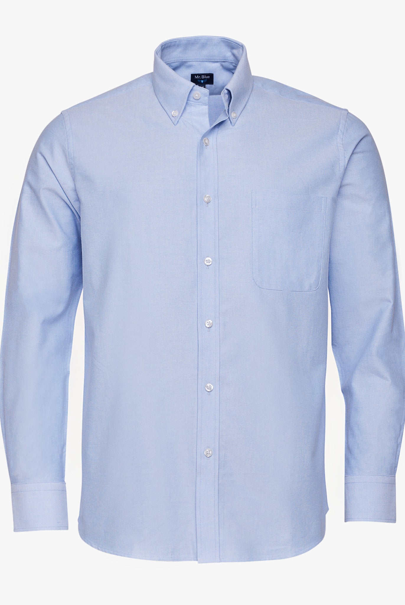 Camisa Algodão Azul Manga Comprida Regular Fit Mr. Blue
