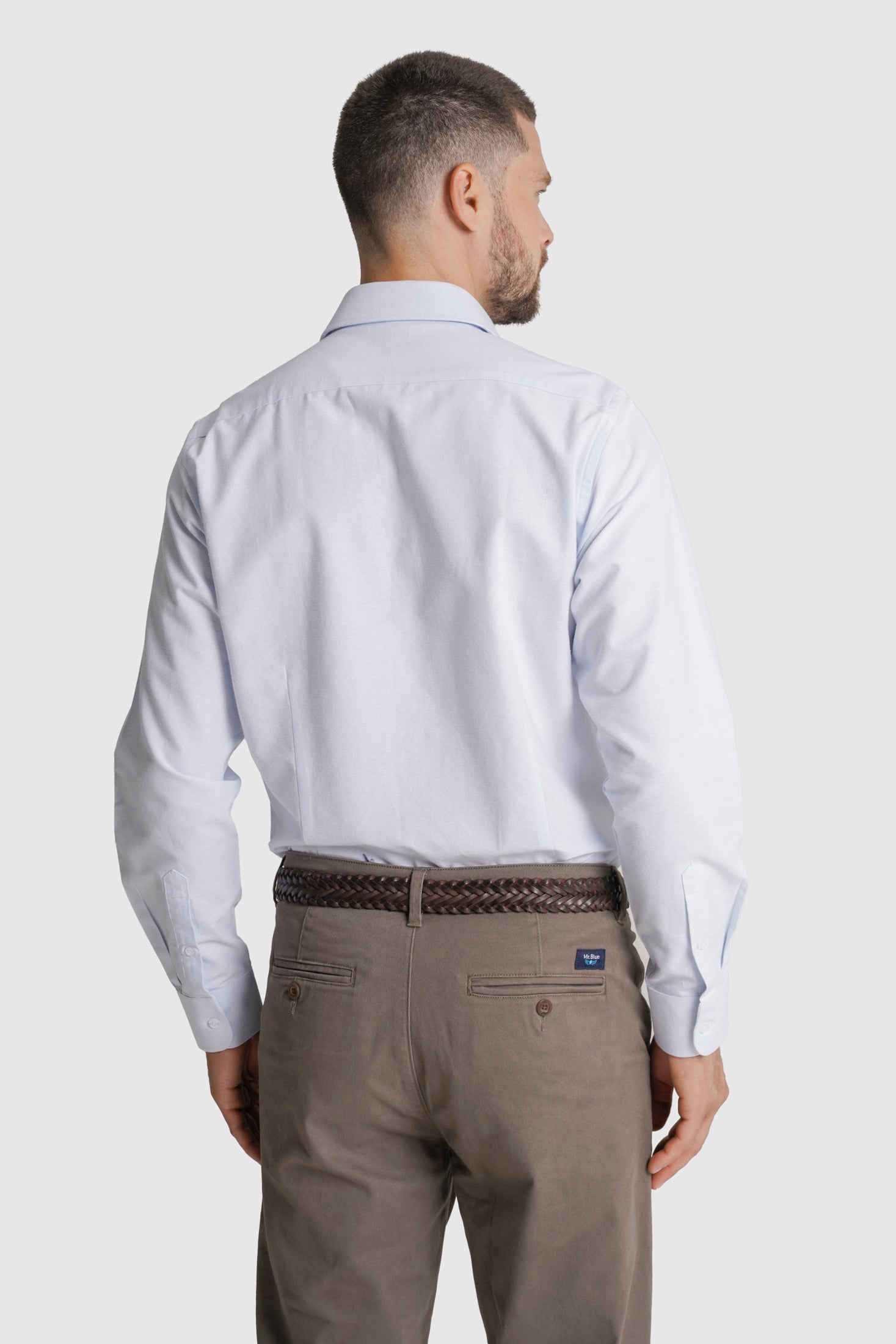 CAMISA ALGODÃO SLIM FIT AZUL LISA MR. BLUE