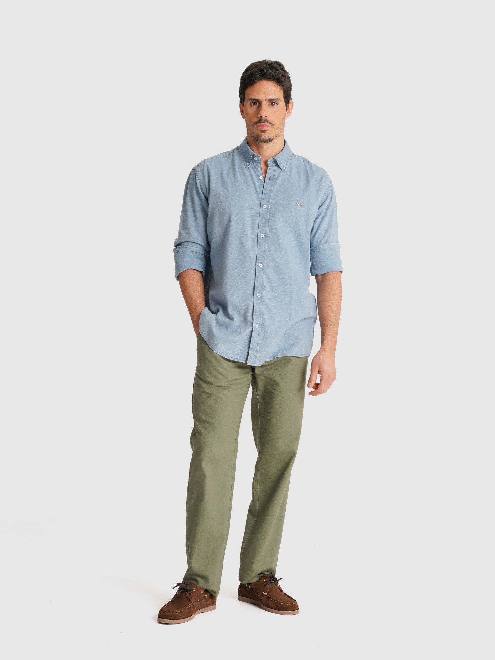 CAMISA AZUL MANGA COMPRIDA REGULAR FIT MR. BLUE