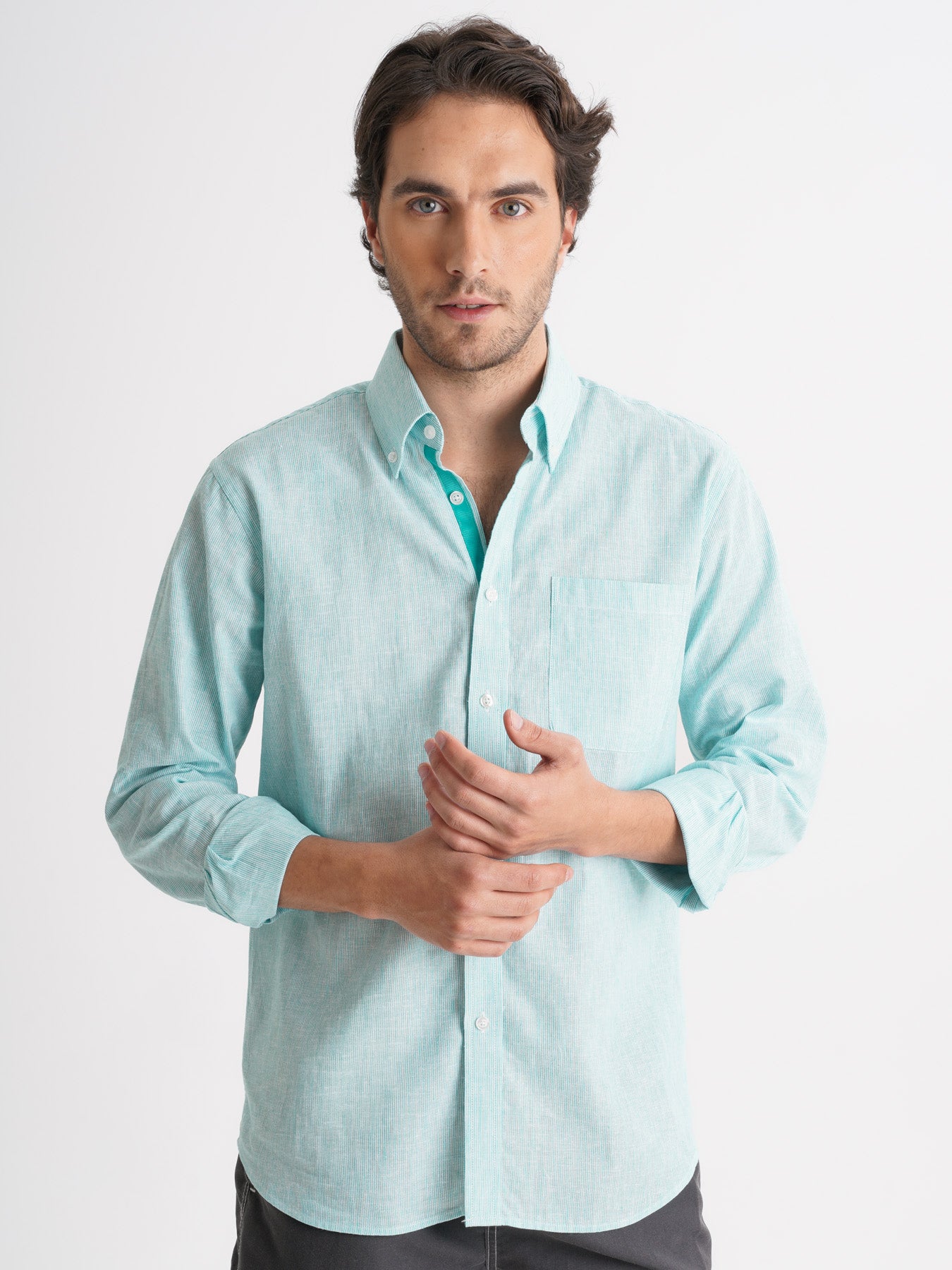 Camisa Regular Fit Oxford Azul Mr. Blue