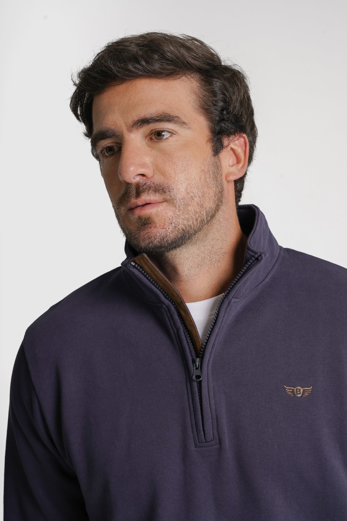 HOODIE ALGODÃO REGULAR FIT AZUL LISO MR. BLUE