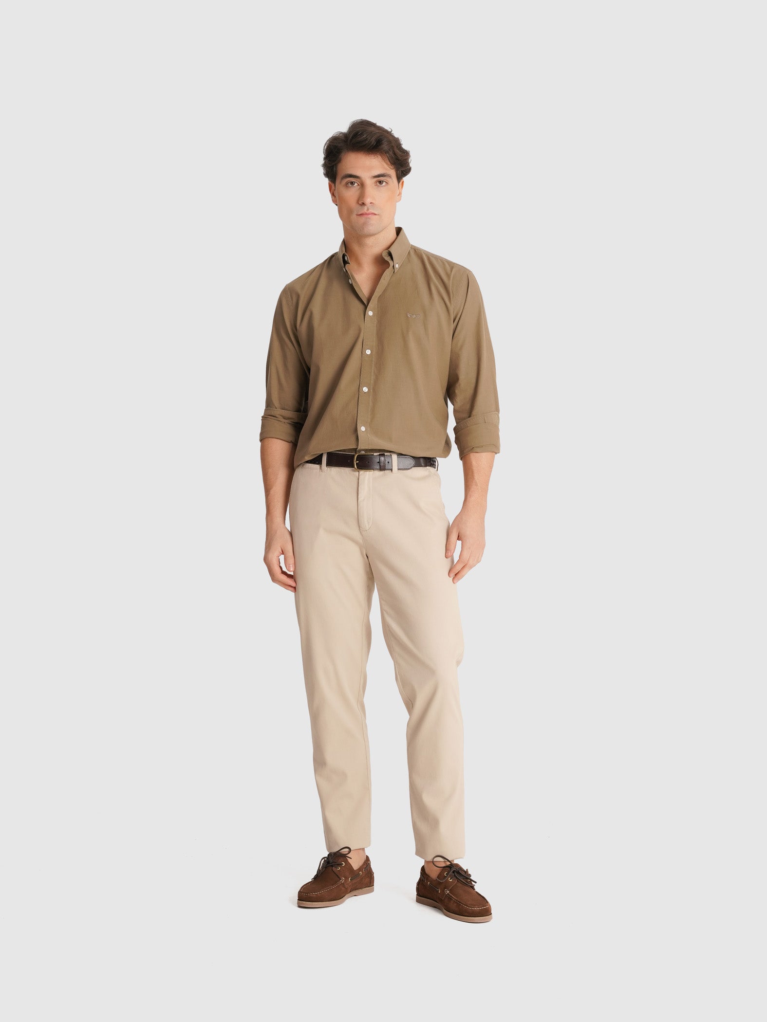 CALÇAS DOBBY BEGES REGULAR FIT MR. BLUE