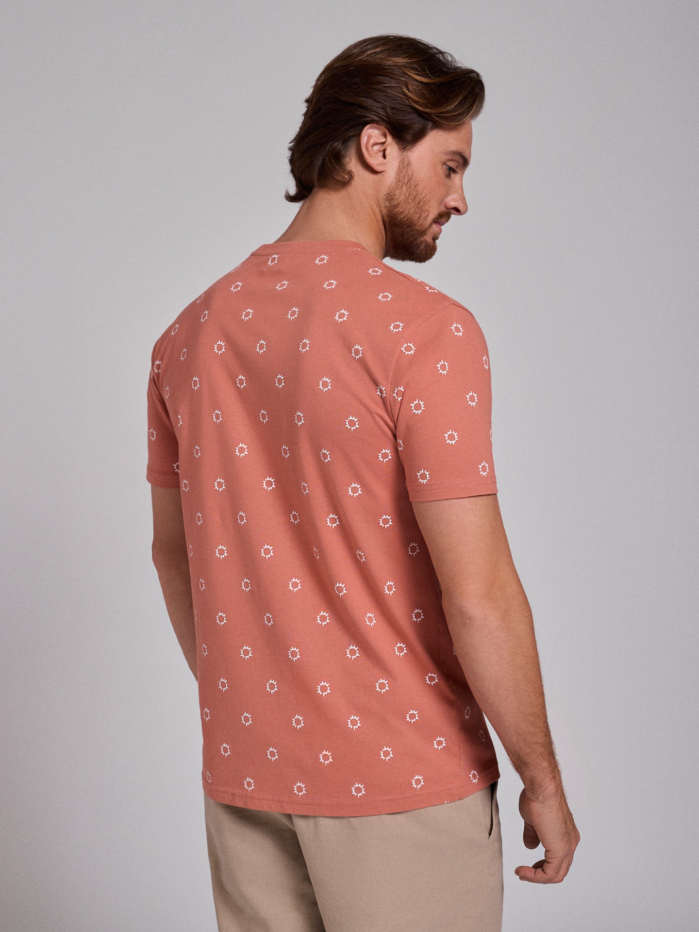 T-SHIRT ALGODÃO ROSA MANGA CURTA REGULAR FIT MR. BLUE