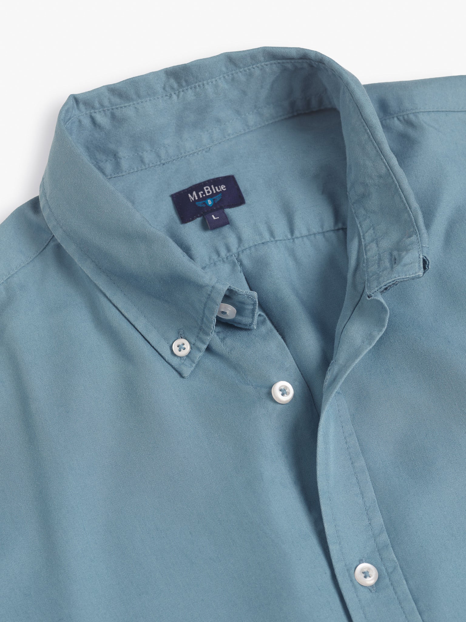 BLUE LONG SLEEVE REGULAR FIT MR SHIRT. BLUE