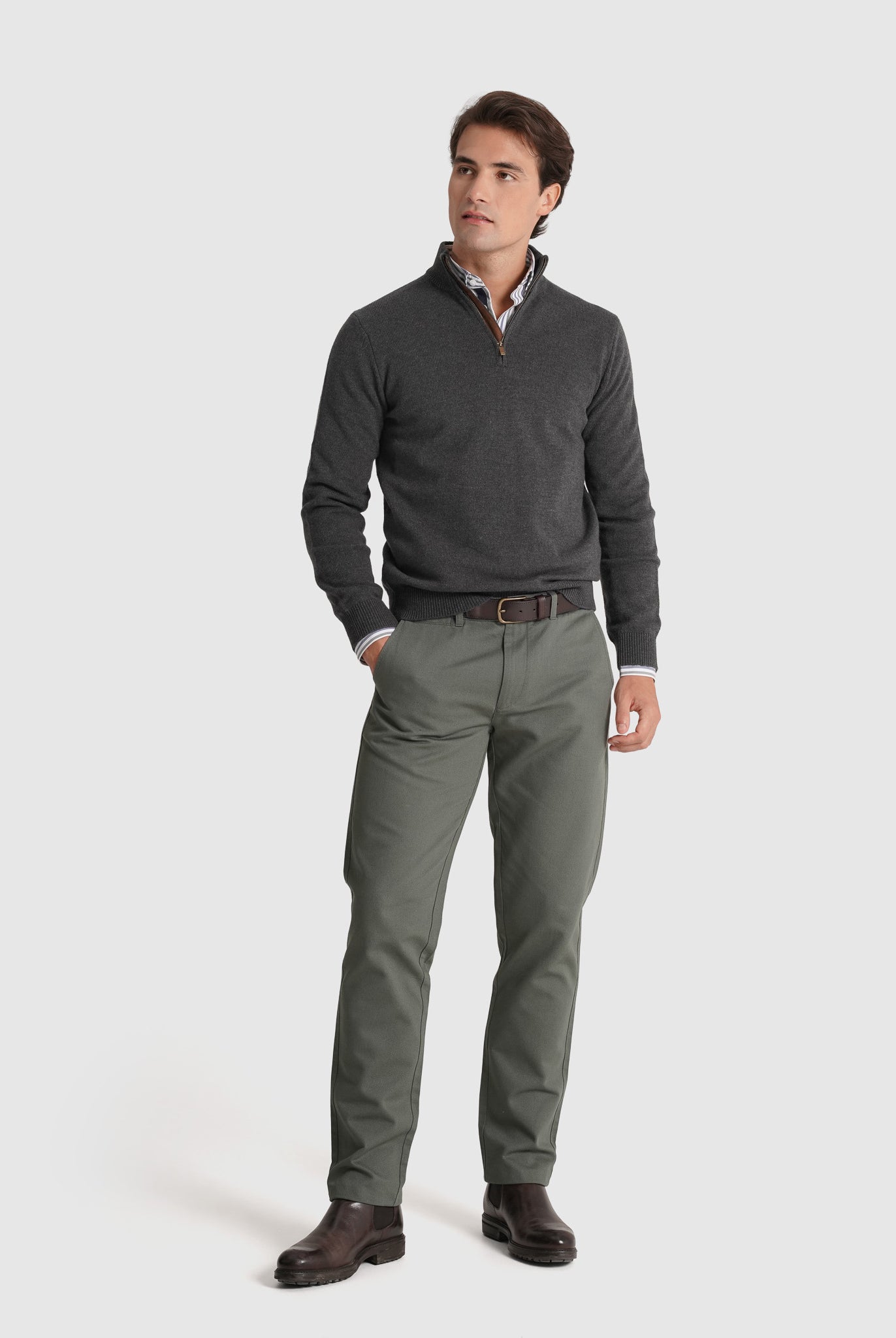 Pullover Lã Cinzento Manga Comprida Regular Fit Mr. Blue