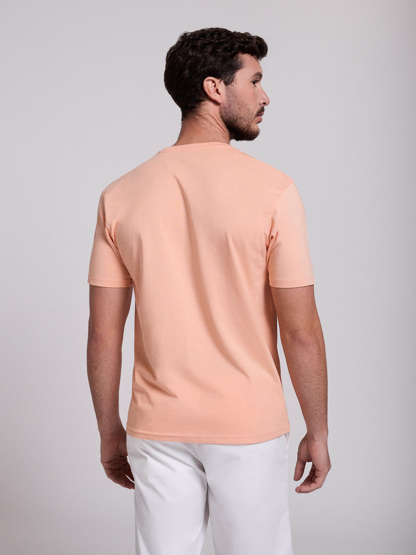 T-SHIRT ALGODÃO LARANJA MANGA CURTA REGULAR FIT MR. BLUE