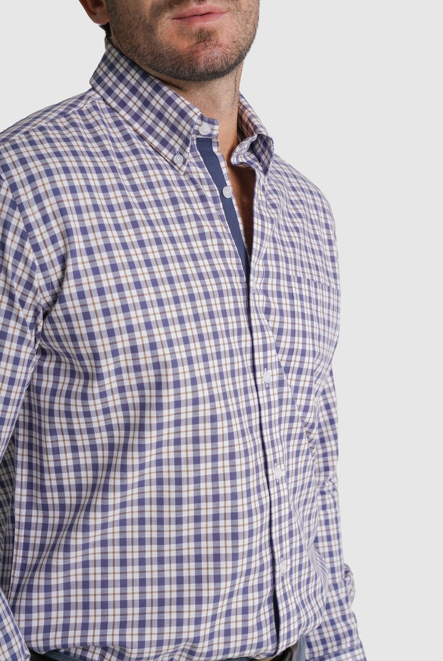 CAMISA ALGODÃO REGULAR FIT BRANCA QUADRADA MR. BLUE