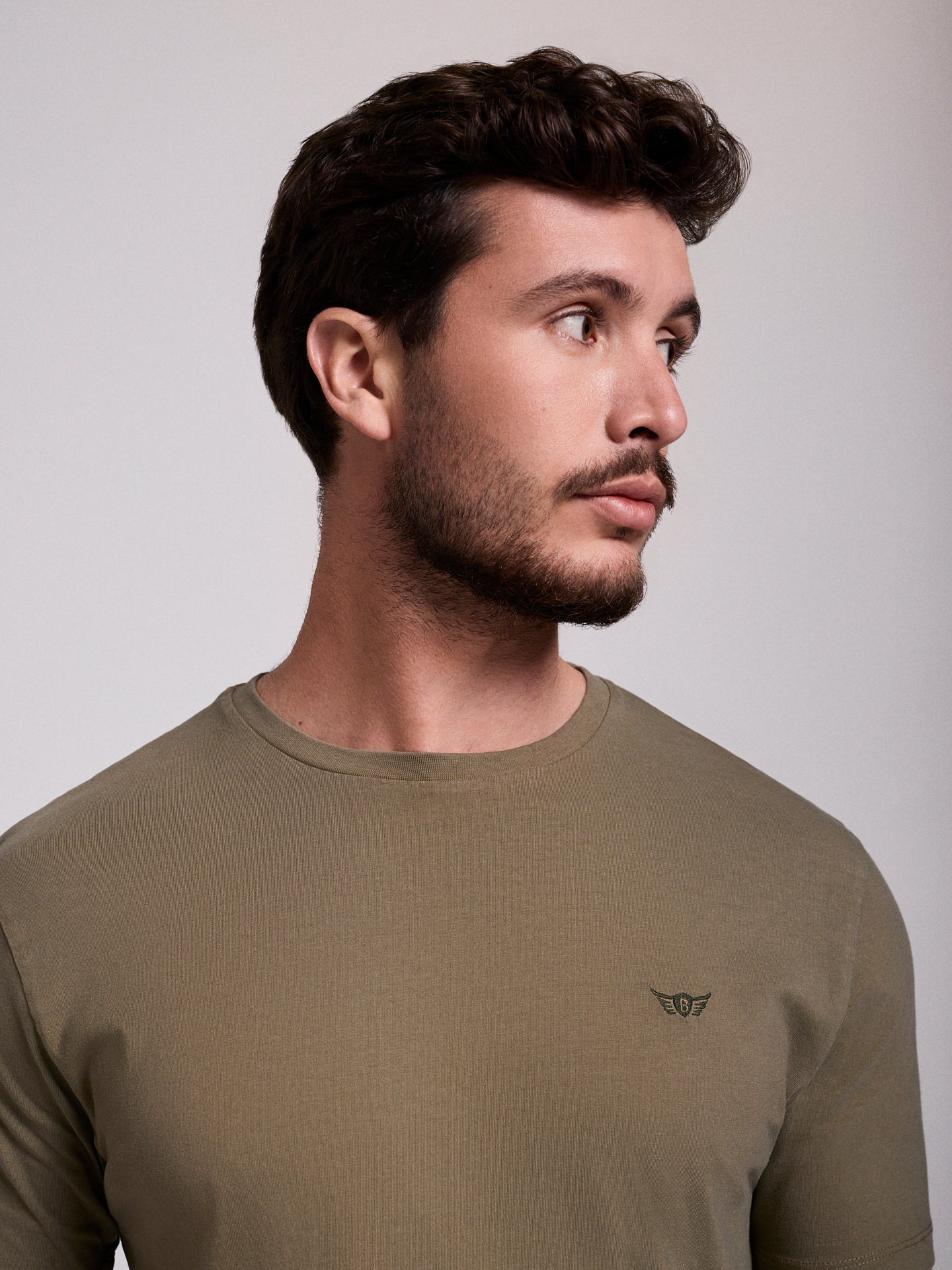 T-SHIRT ALGODÃO VERDE MANGA CURTA REGULAR FIT MR. BLUE