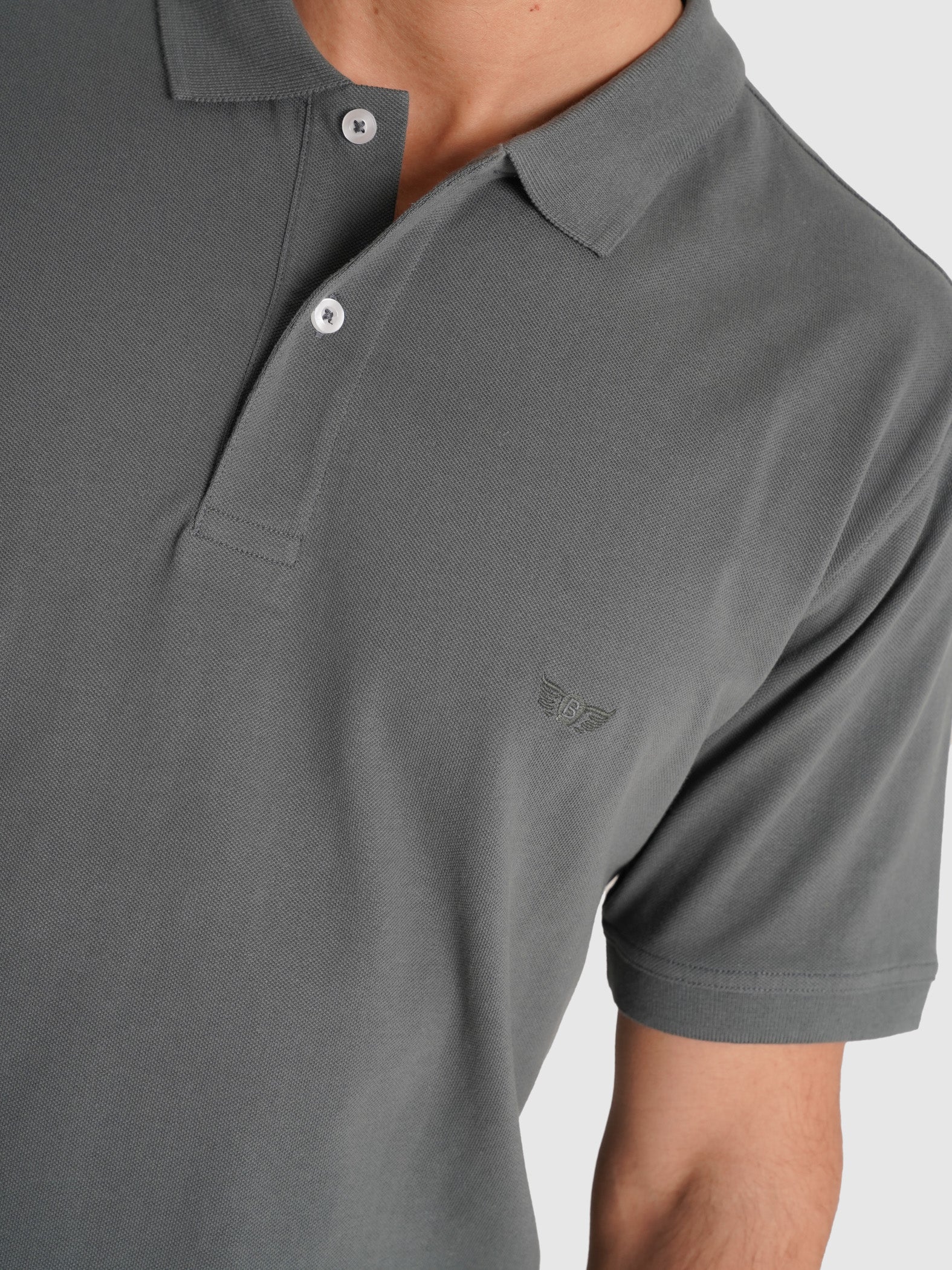 POLO PIQUET CINZENTO MANGA CURTA TAILORED FIT MR. BLUE