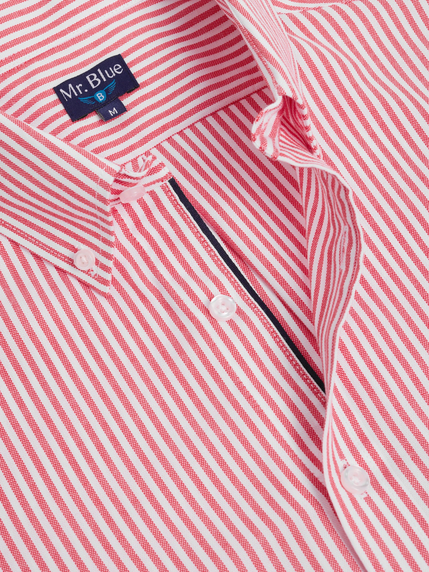 CAMISA ALGODÃO VERMELHA MANGA COMPRIDA REGULAR FIT MR. BLUE