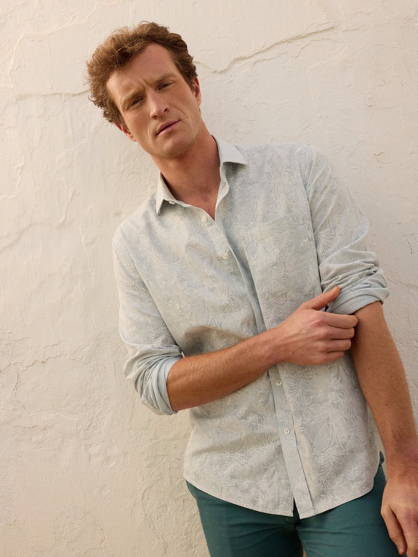 Camisa Regular Fit Linho Azul Mr. Blue