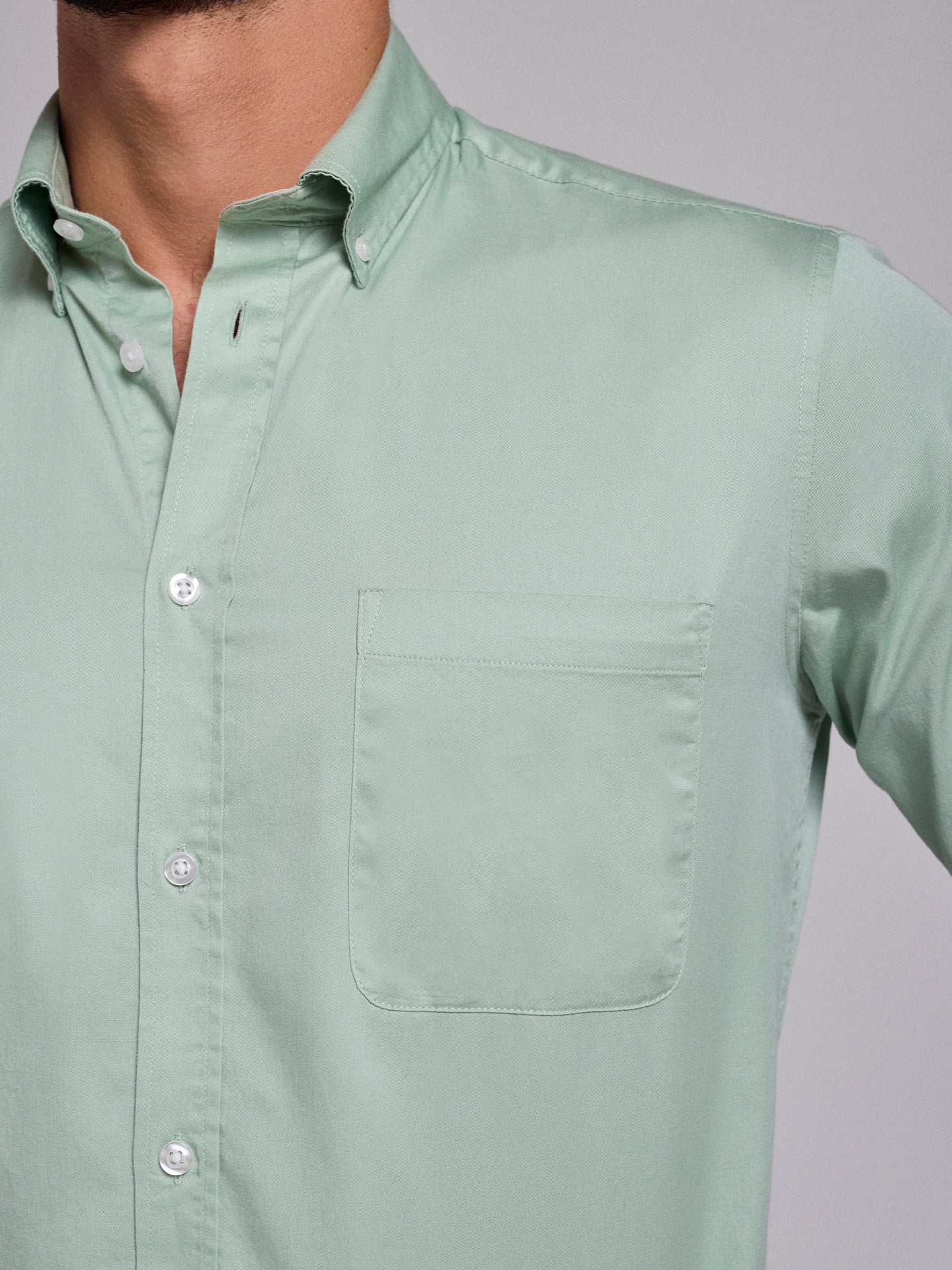 CAMISA ALGODÃO VERDE MANGA COMPRIDA REGULAR FIT MR. BLUE