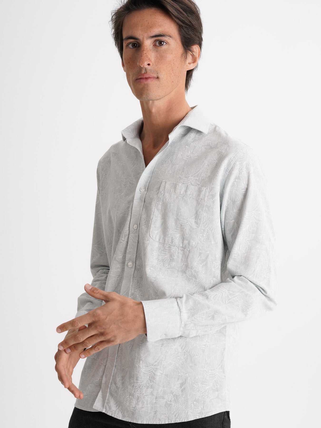 Camisa Regular Fit Linho Azul Mr. Blue