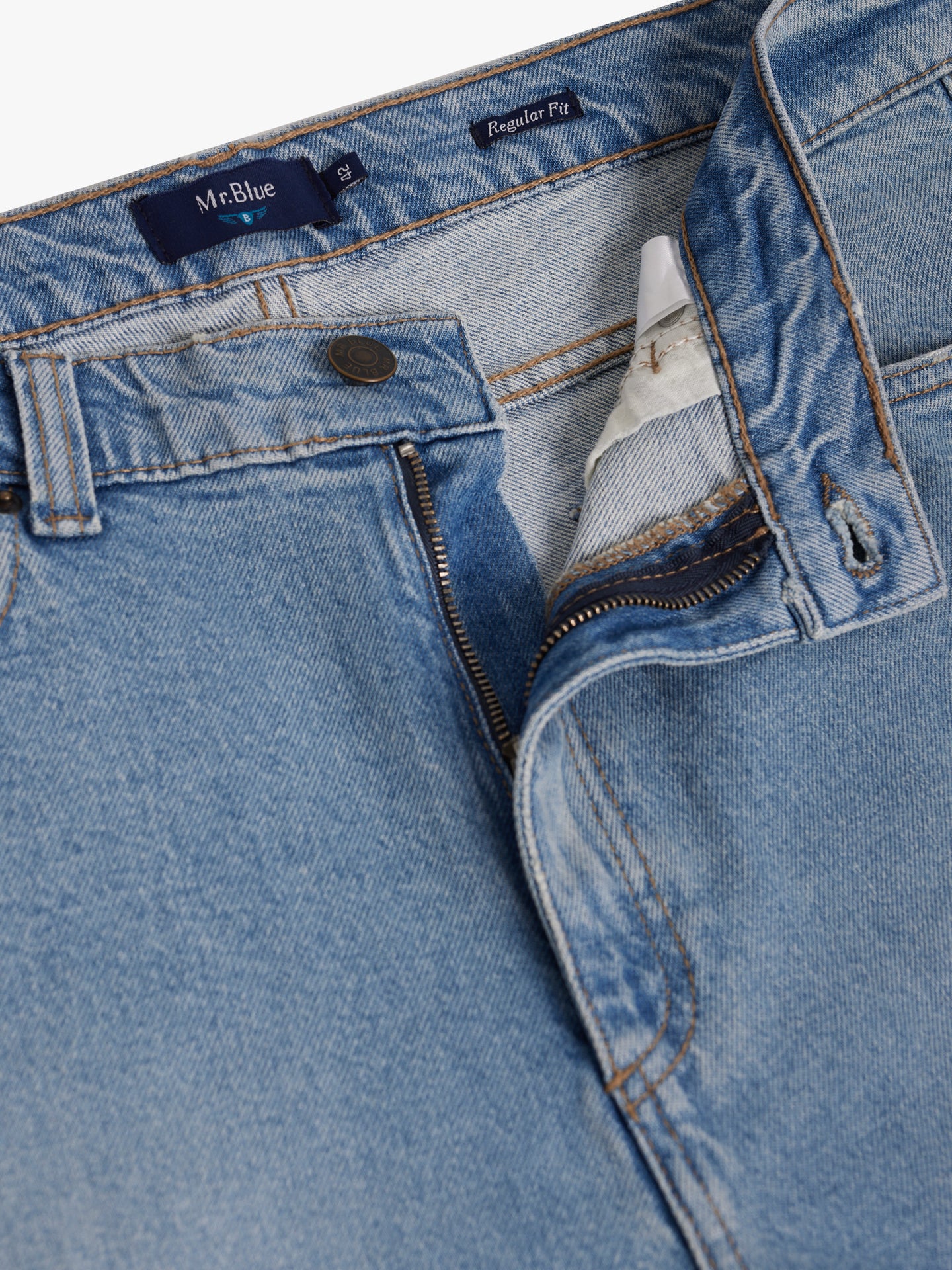 CALÇAS GANGA AZUIS REGULAR FIT MR. BLUE