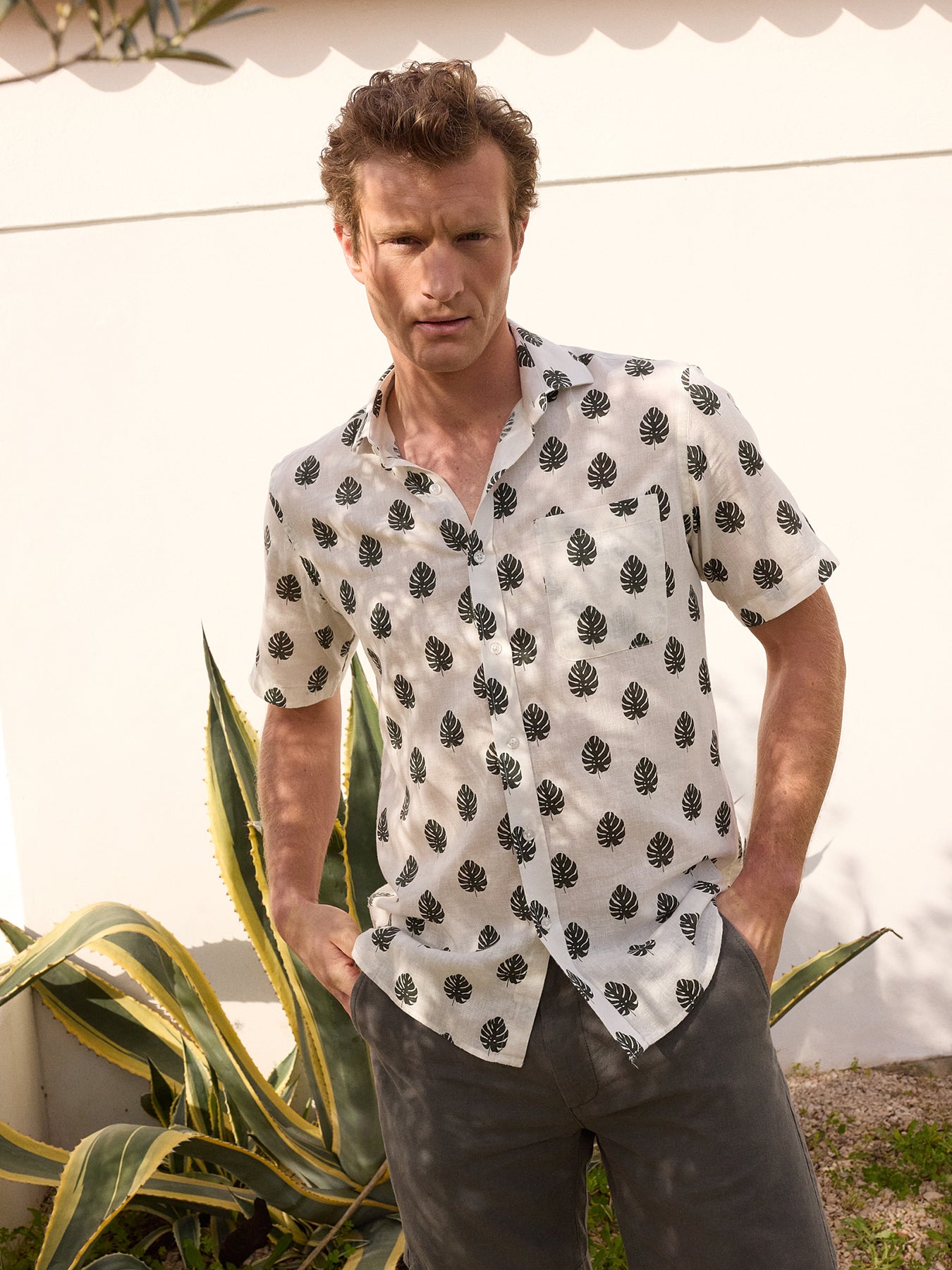 Camisa Regular Fit Linho Cinzenta Mr. Blue