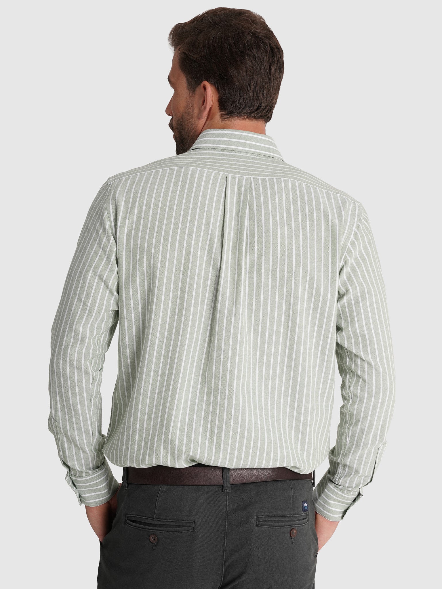 CAMISA ALGODÃO VERDE MANGA COMPRIDA REGULAR FIT MR. BLUE