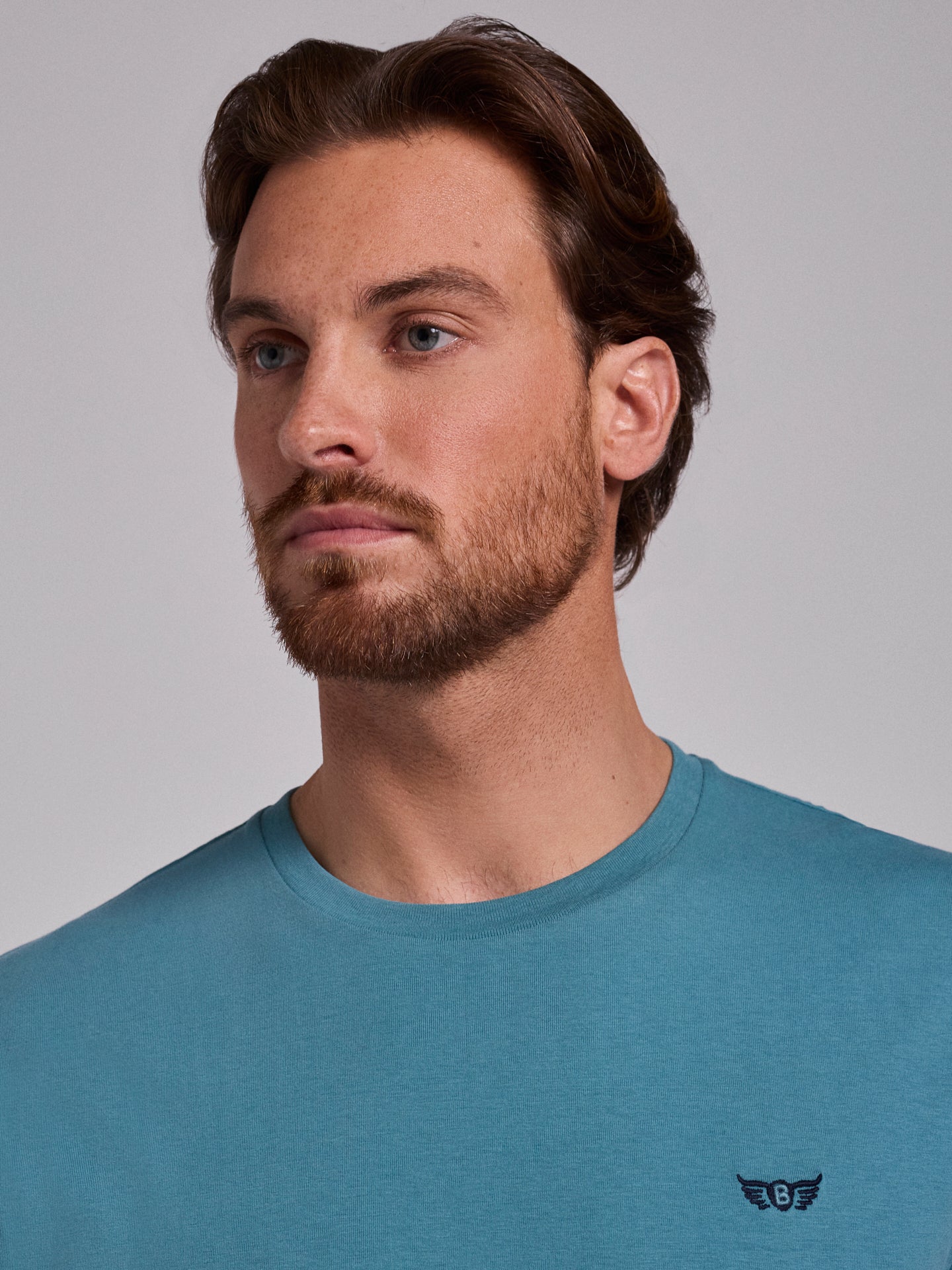 T-SHIRT ALGODÃO VERDE MANGA CURTA REGULAR FIT MR. BLUE