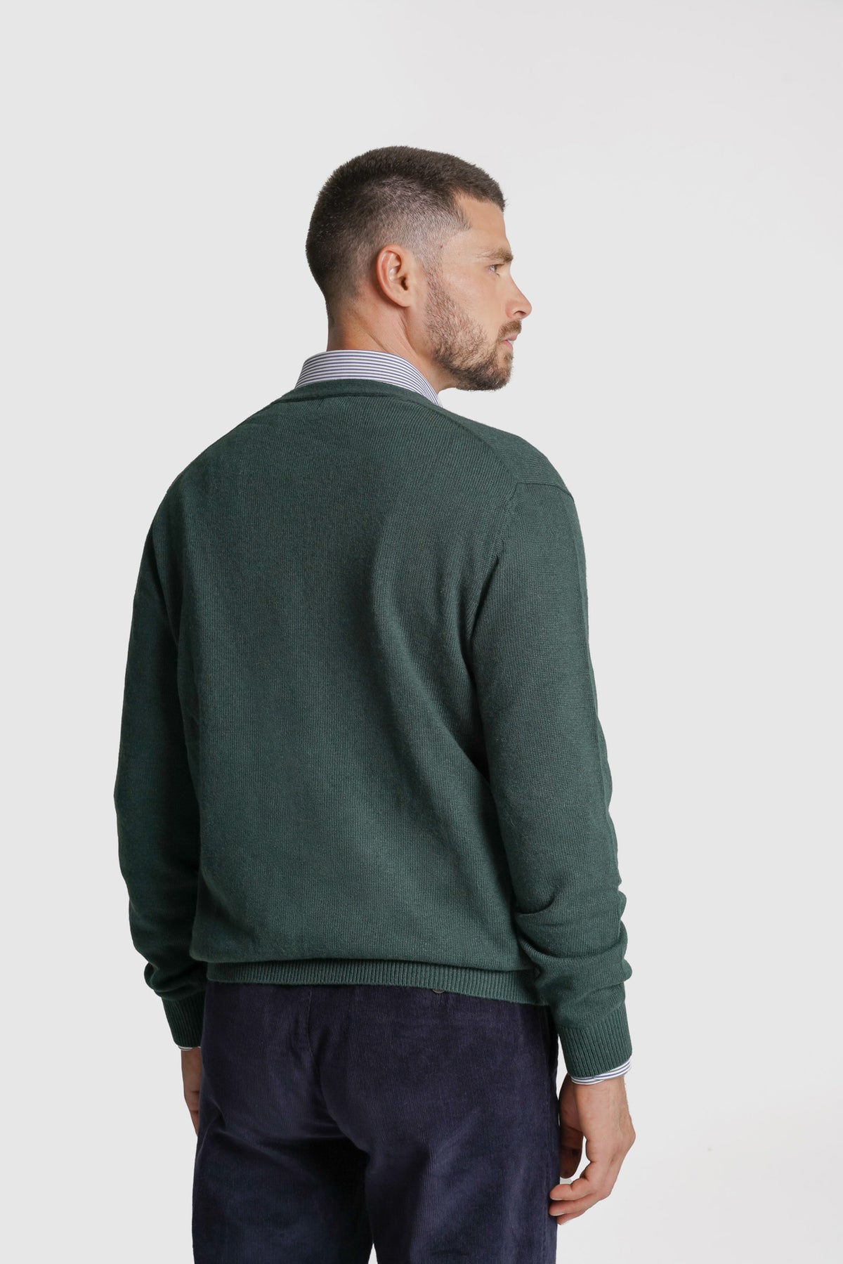 CARDIGAN LÃ REGULAR FIT VERDE LISO MR. BLUE