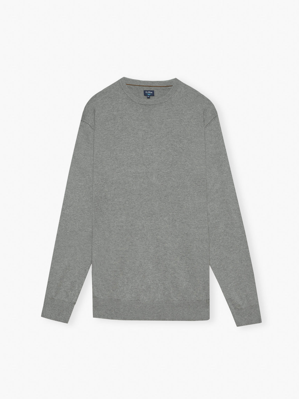 PULLOVER LÃ REGULAR FIT CINZENTO LISO MR. BLUE