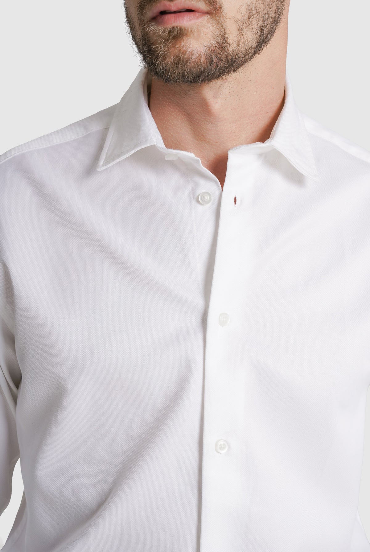 CAMISA DOBBY SLIM FIT BRANCA LISA MR. BLUE