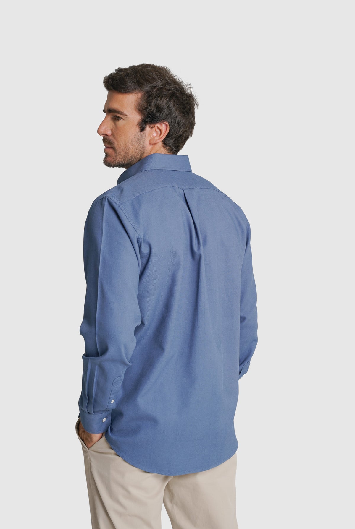 CAMISA ESTRUTURADA REGULAR FIT AZUL LISA MR. BLUE