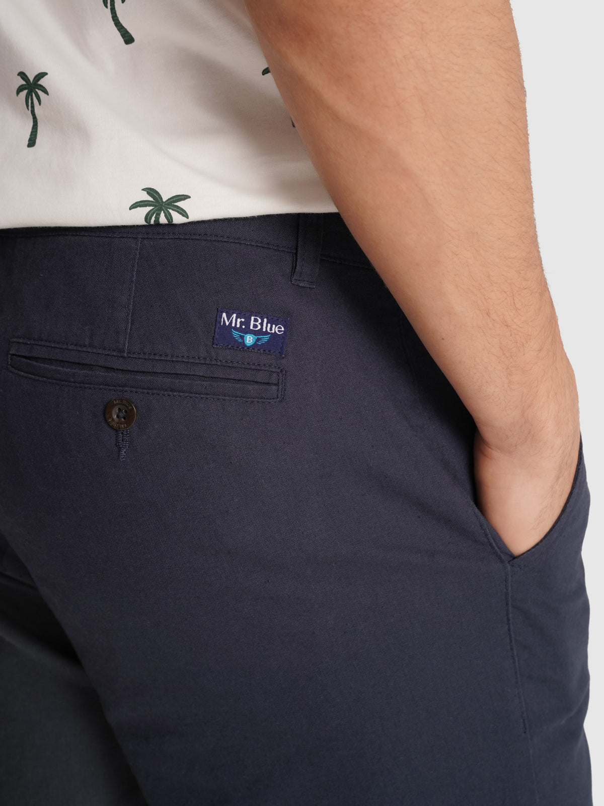 CALÇÕES REGULAR FIT AZUIS LISOS MR. BLUE