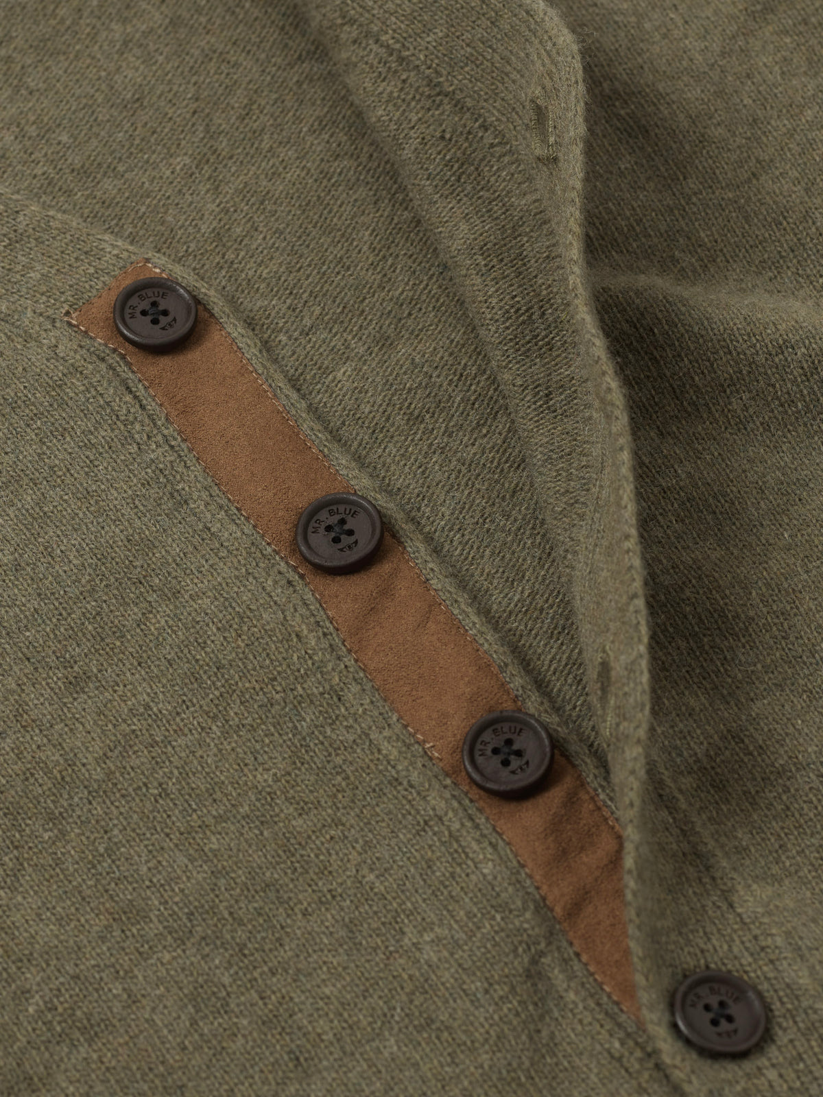CARDIGAN LÃ REGULAR FIT VERDE LISO MR. BLUE