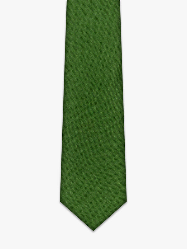 Green linen tie