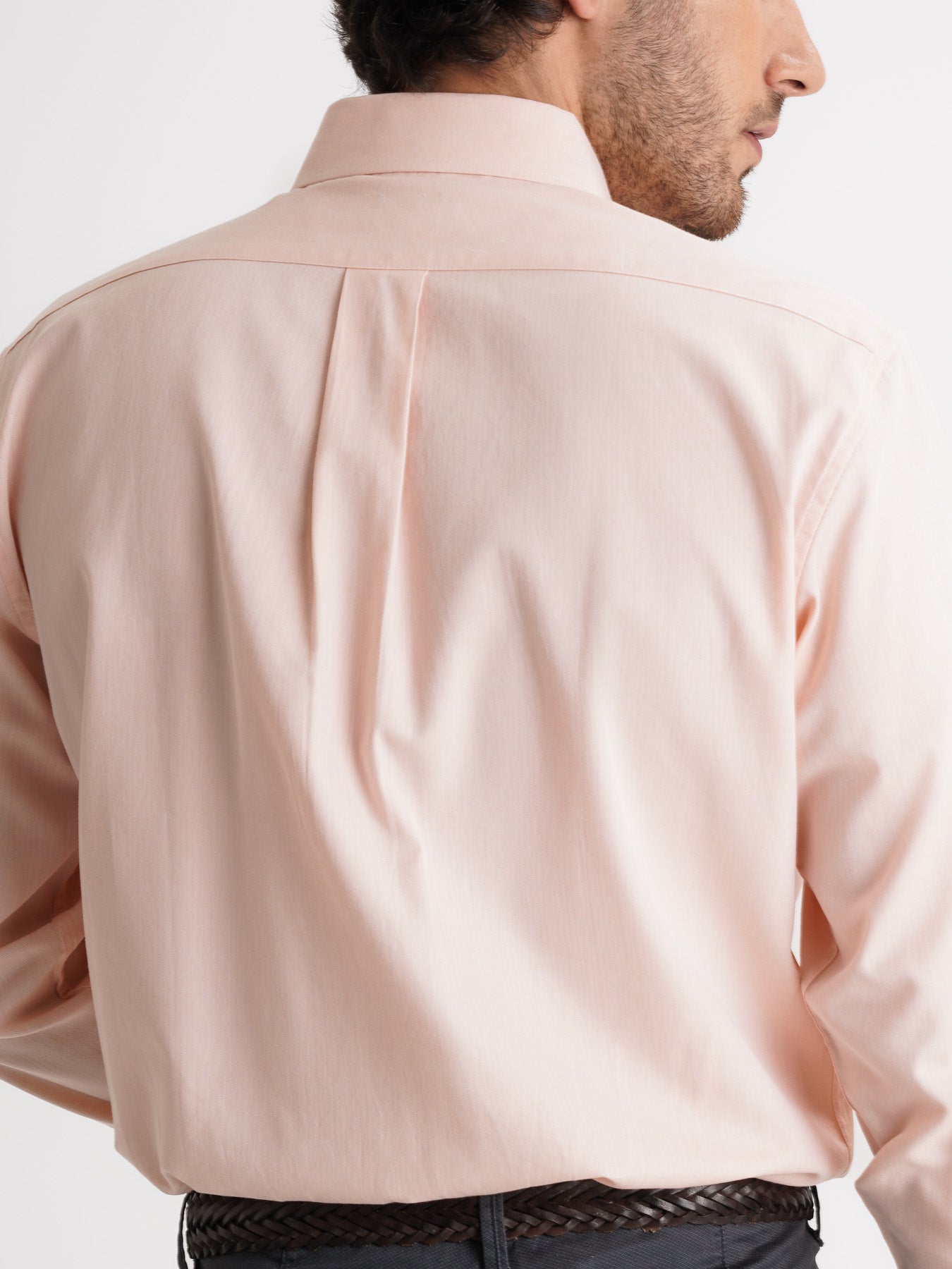 Camisa Regular Fit Herringbone Laranja Mr. Blue