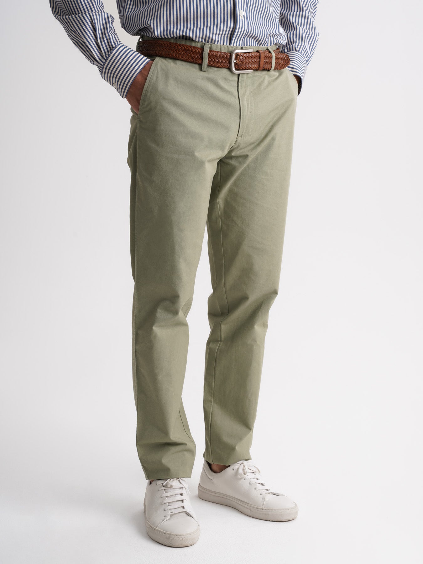 Calças Chinos Regular Fit Twill Verdes Mr. Blue