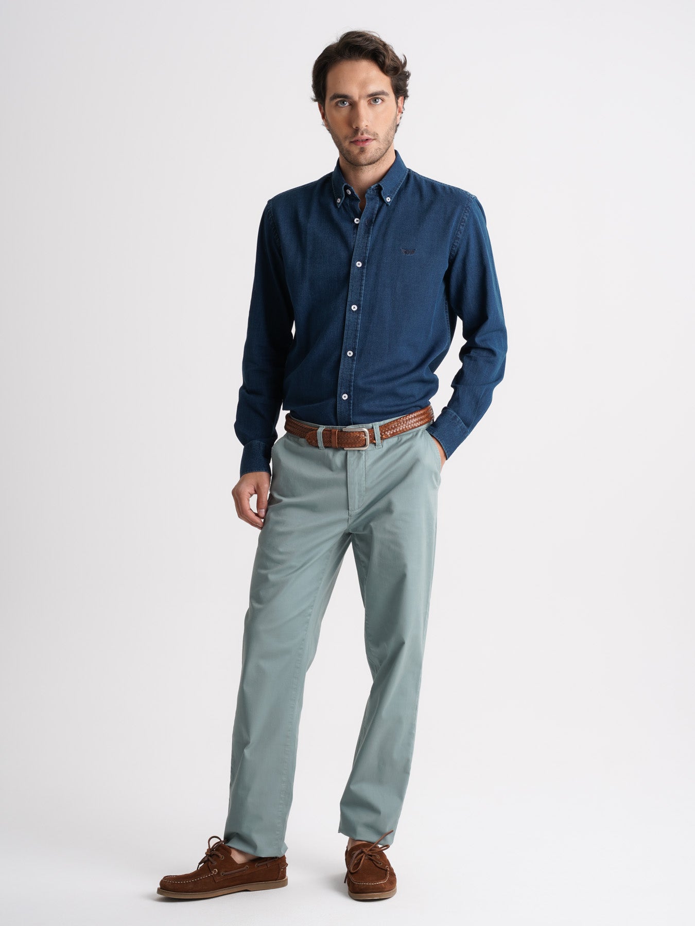 Calças Chinos Regular Fit Twill Azuis Mr. Blue
