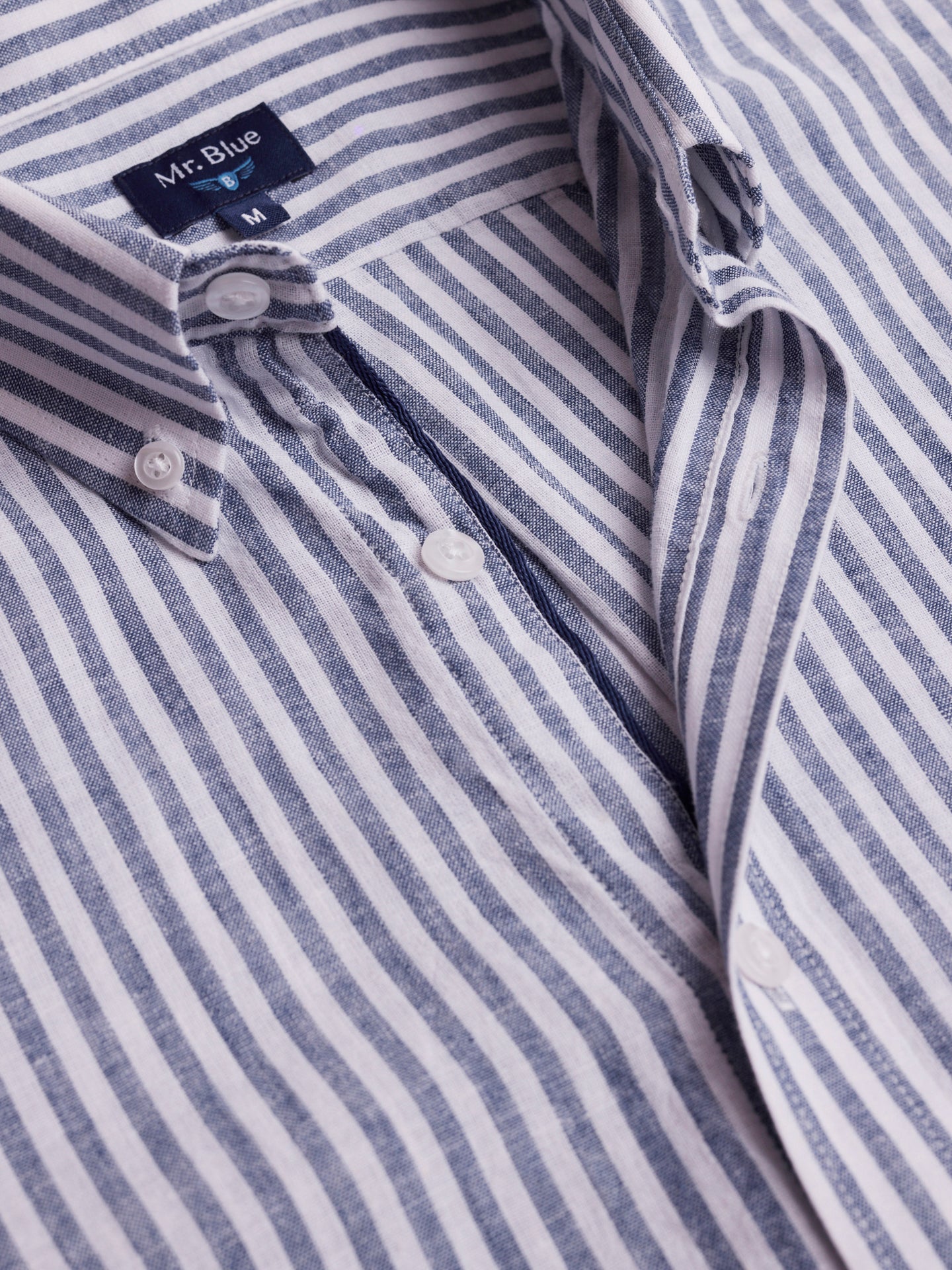 Camisa Regular Fit Linho Azul Mr. Blue