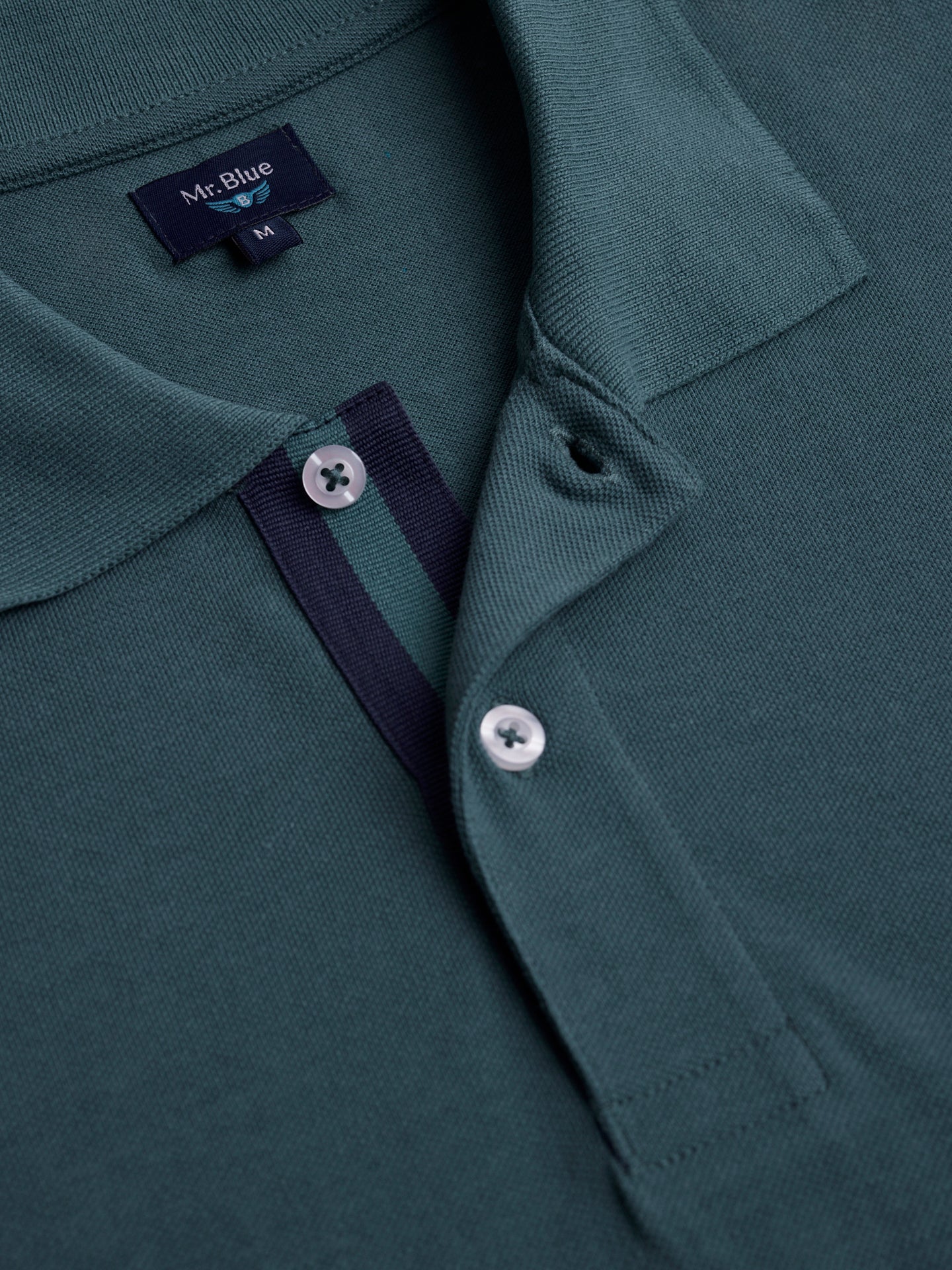 Polo Regular Fit Piquet Azul Mr. Blue