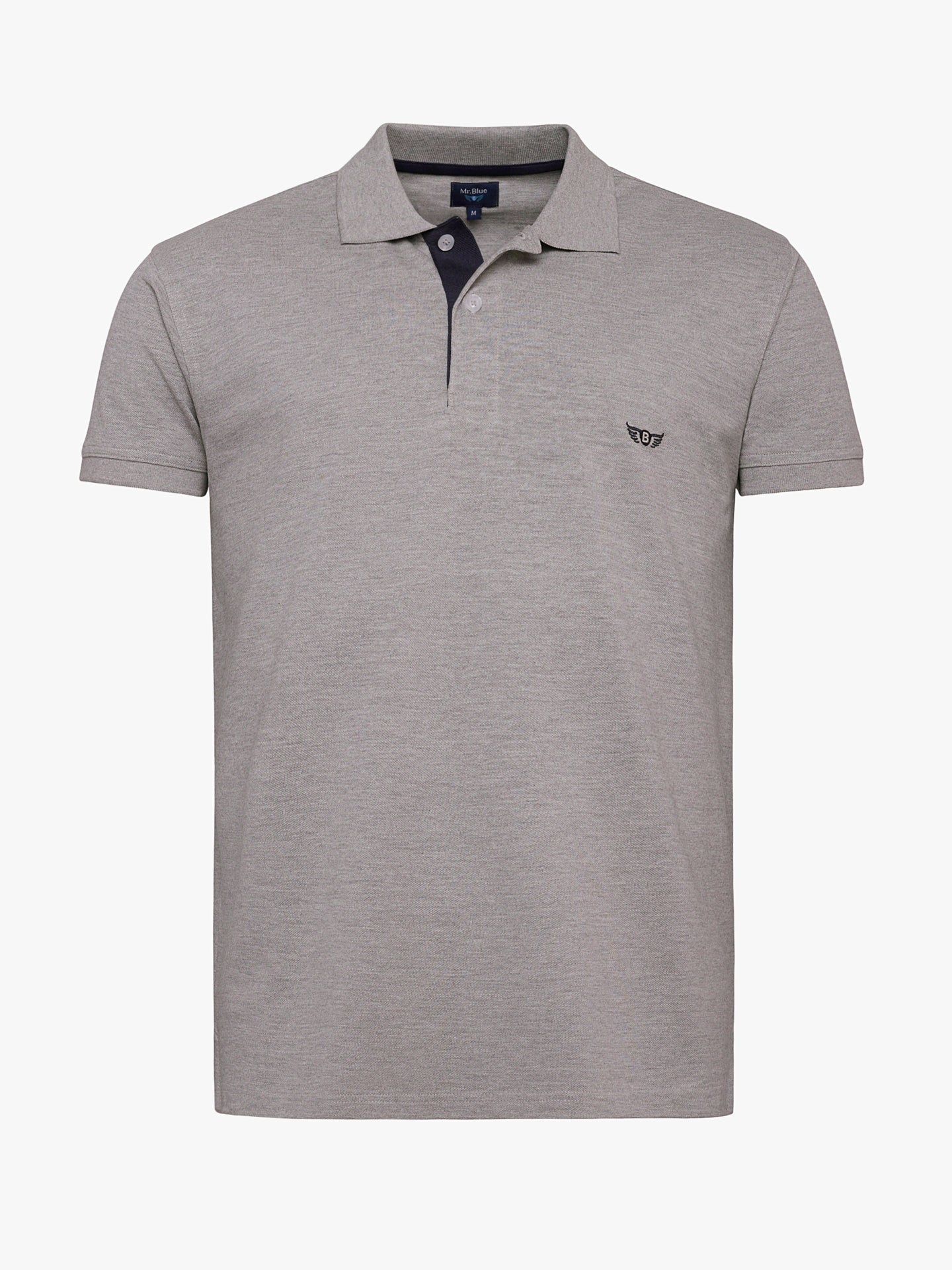 Polo Regular Fit Piquet Cinzento Mr. Blue