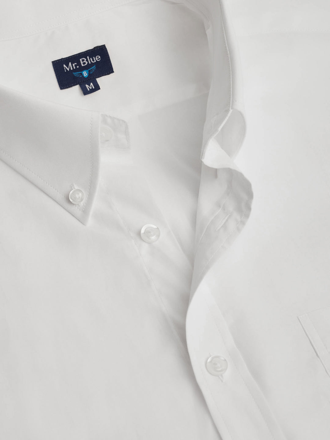 Camisa Regular Fit Popeline Branca Mr. Blue