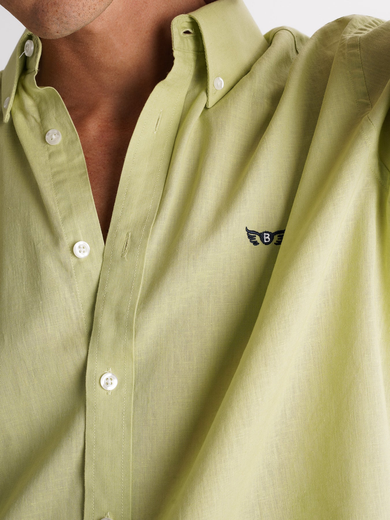 Camisa Regular Fit Linho Verde Mr. Blue