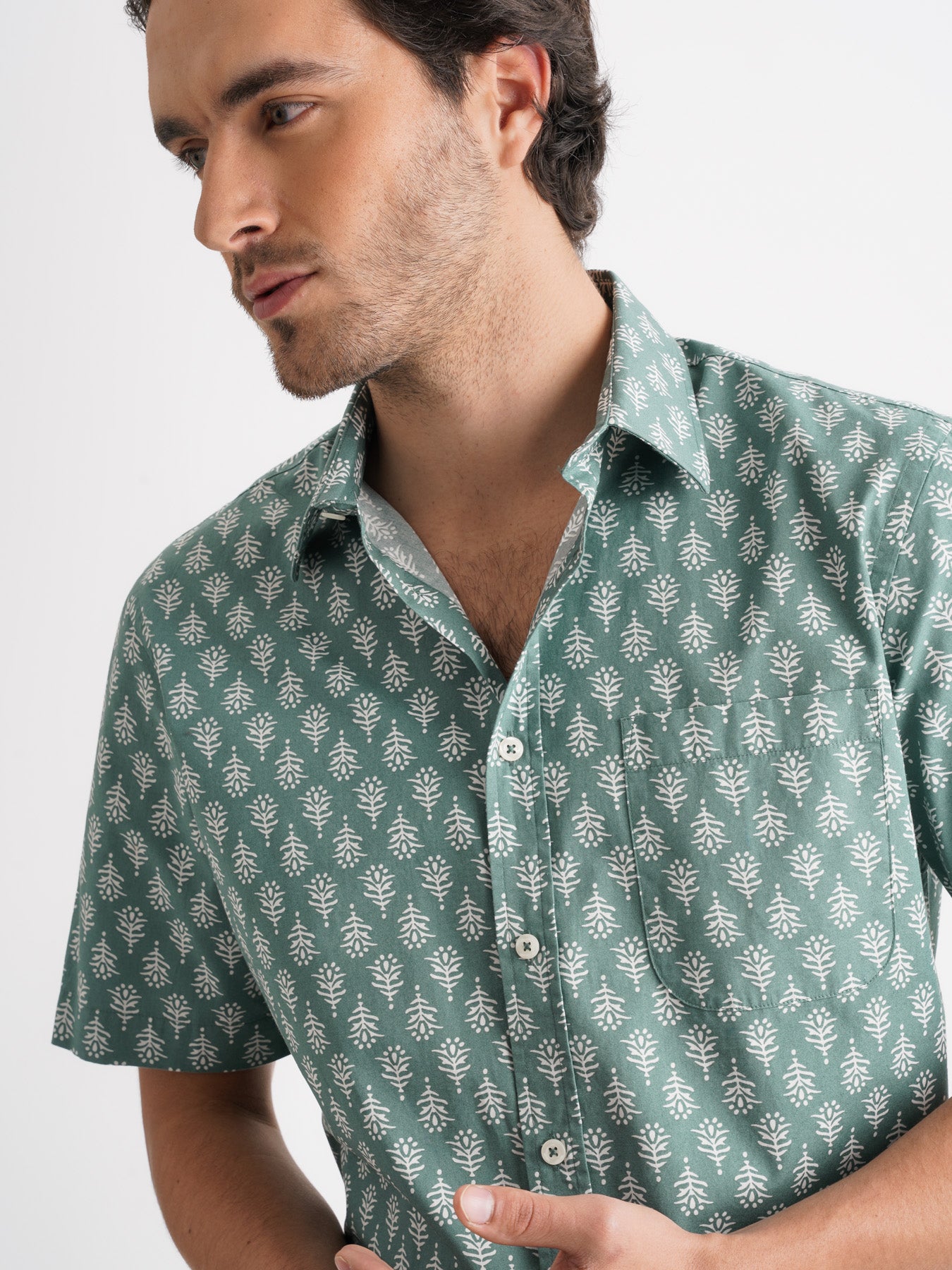 Camisa Regular Fit Popeline Verde Mr. Blue