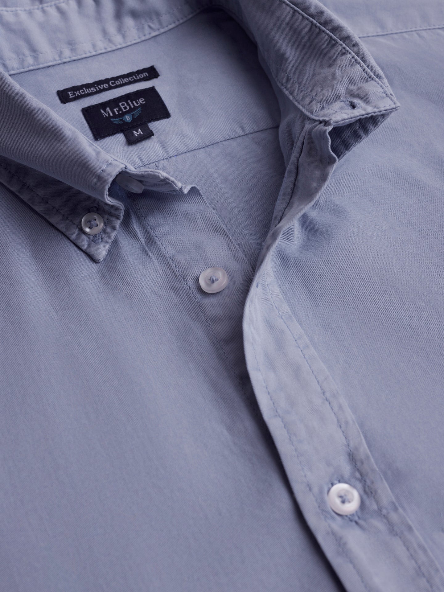 Camisa Regular Fit Twill Azul Mr. Blue