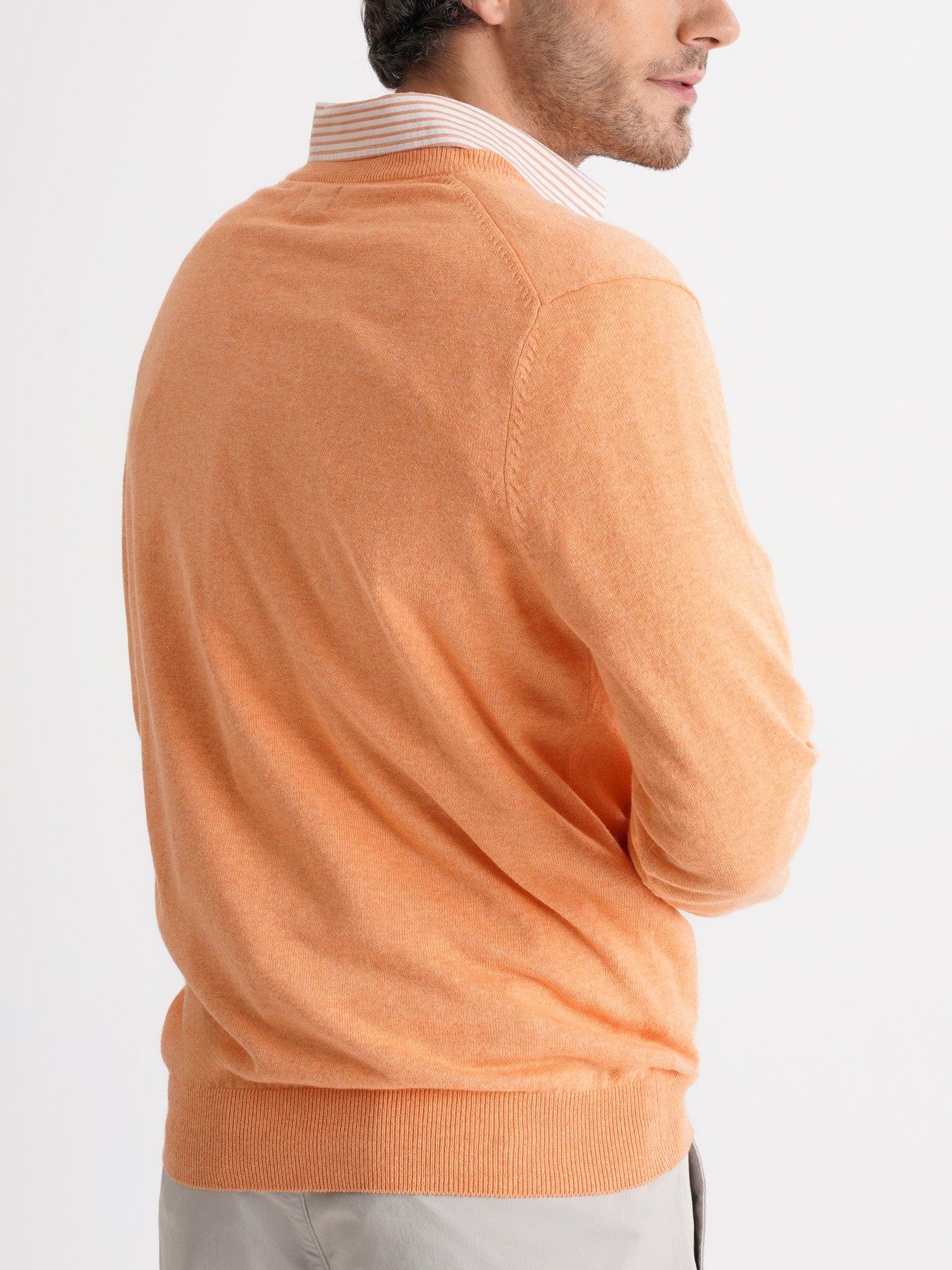 Pullover Caxemira Fino Laranja Mr. Blue