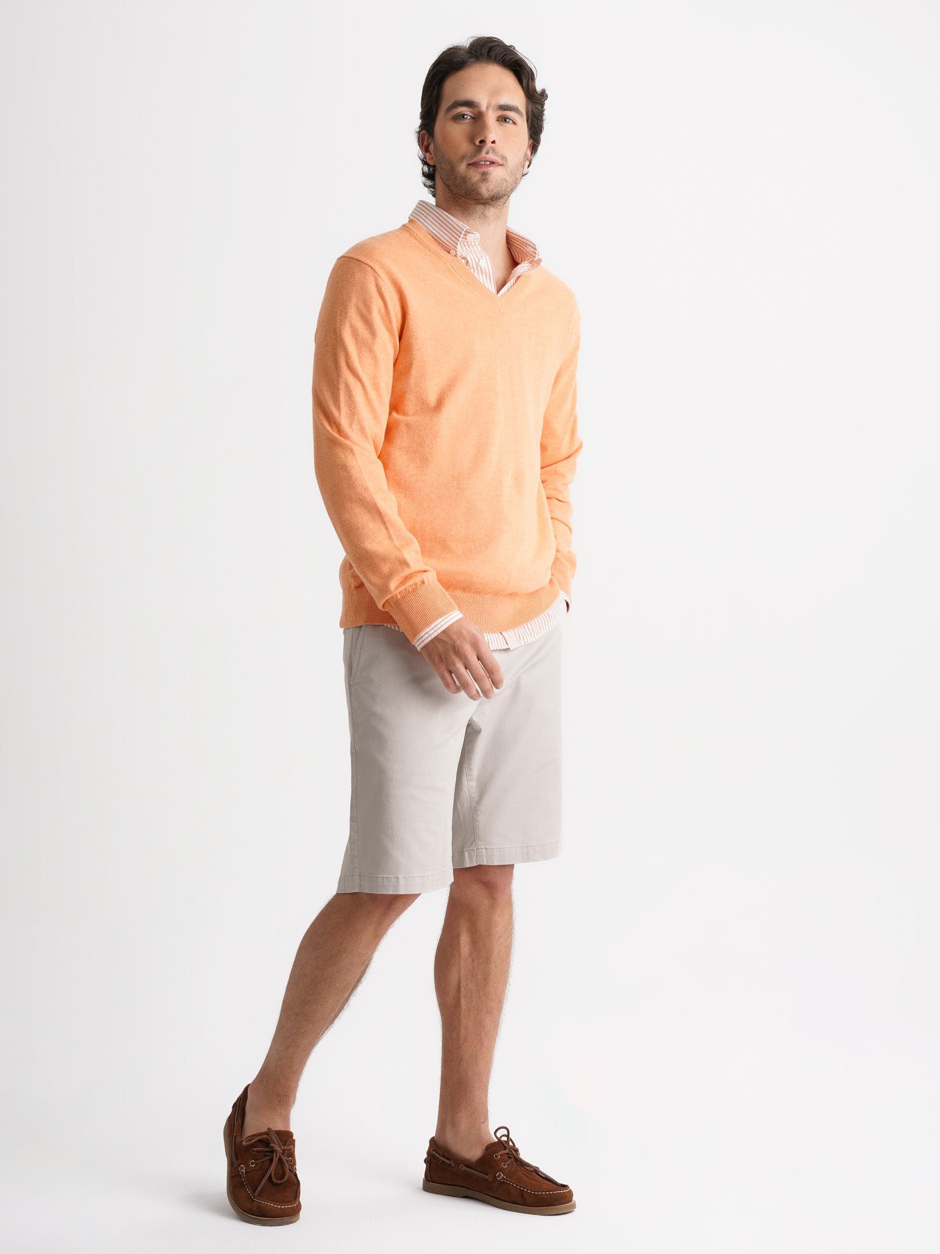 Pullover Caxemira Fino Laranja Mr. Blue