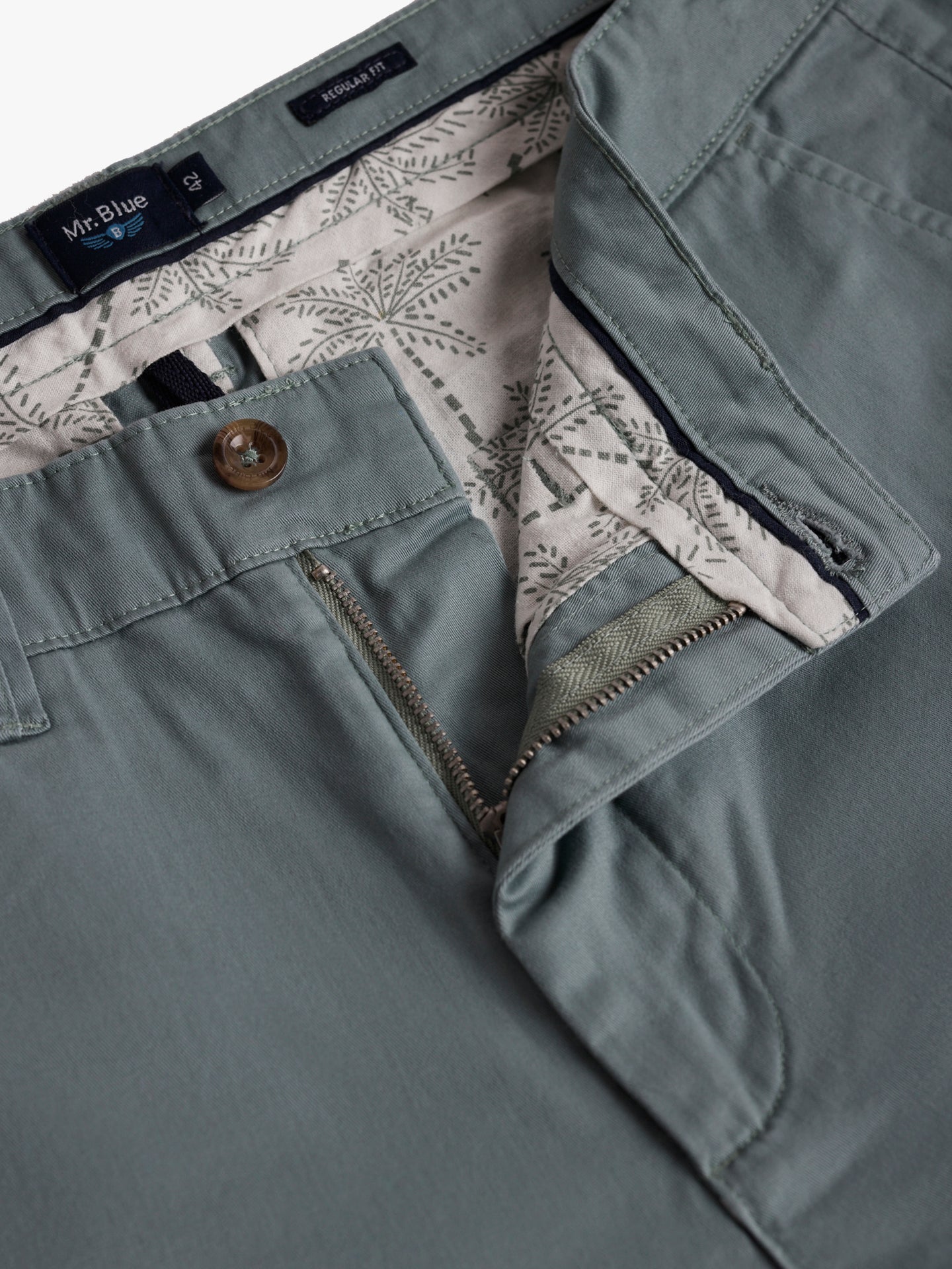 Calças Chinos Regular Fit Twill Azuis Mr. Blue