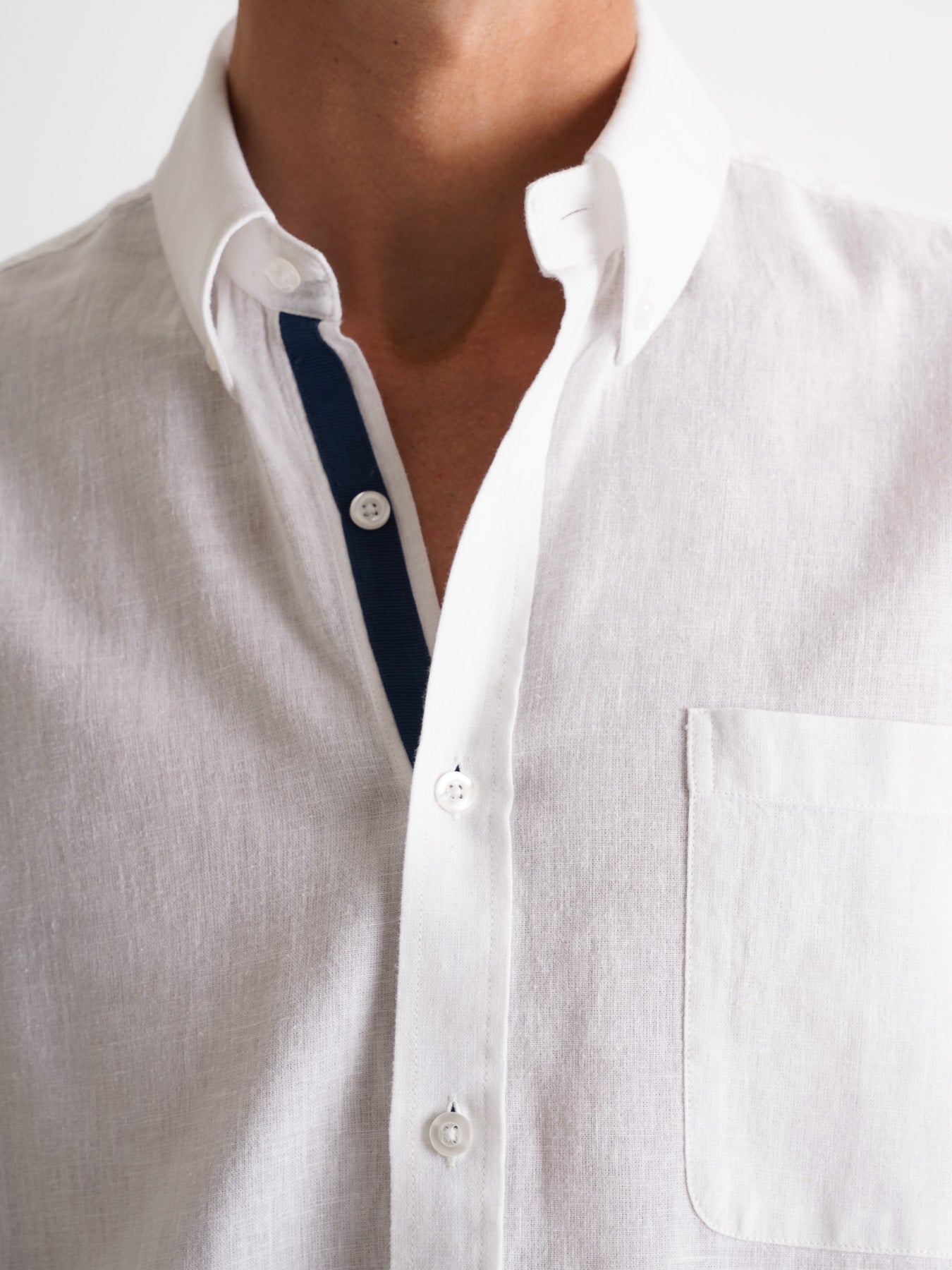 Camisa Regular Fit Linho Branca Mr. Blue