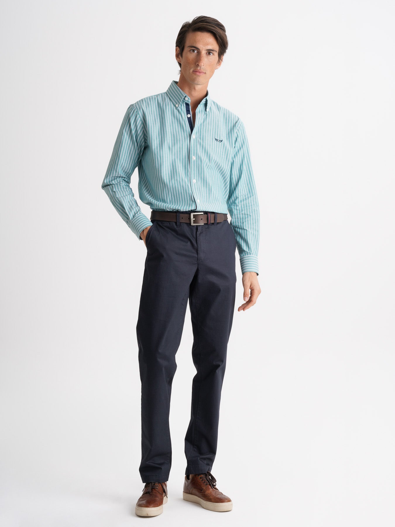 Camisa Regular Fit Oxford Azul Mr. Blue