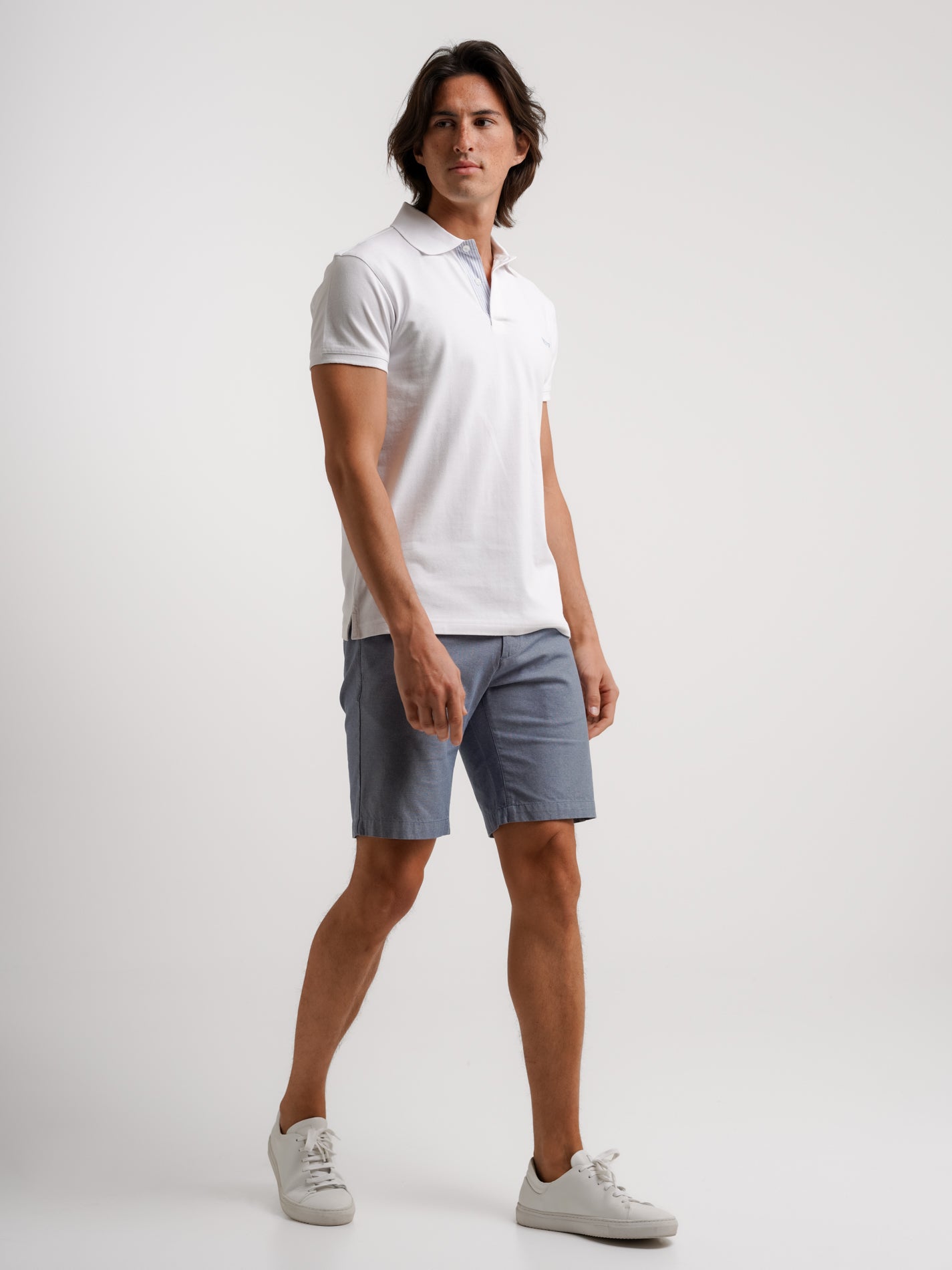 Polo Regular Fit Piquet Branco Mr. Blue
